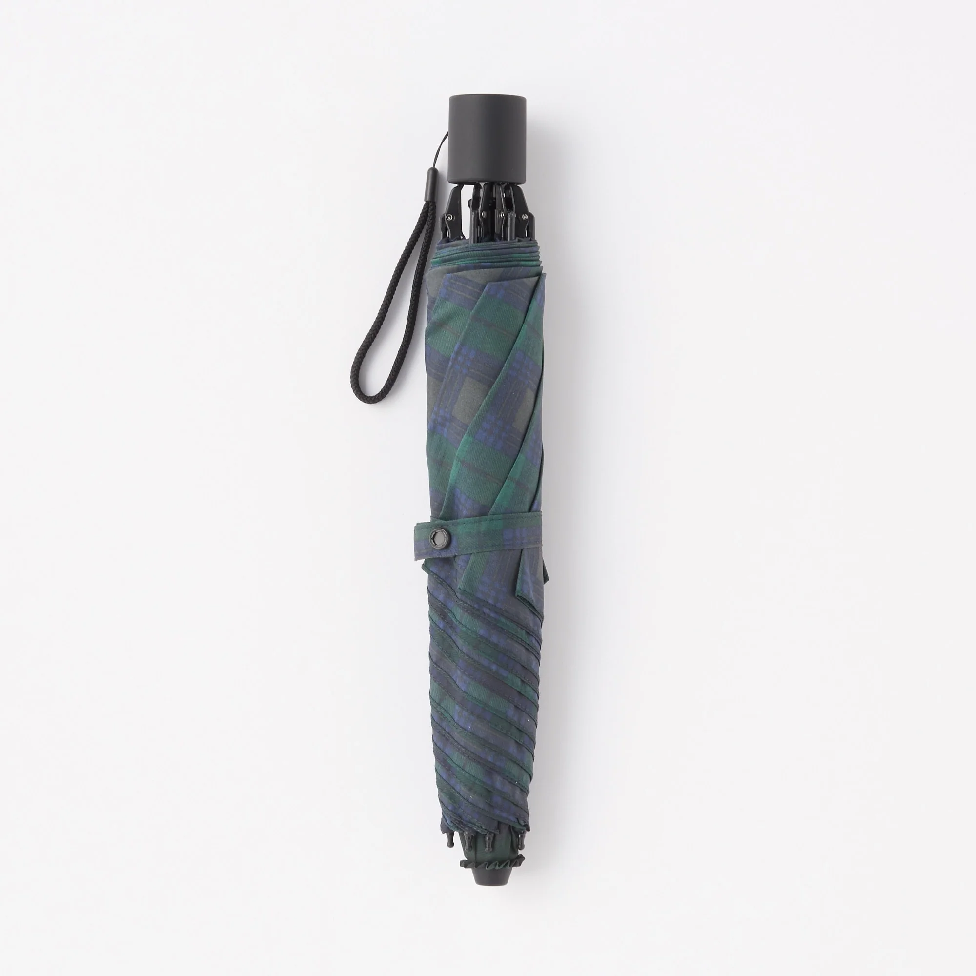 2 Way Foldable Umbrella - Dark Green Check - Image 8