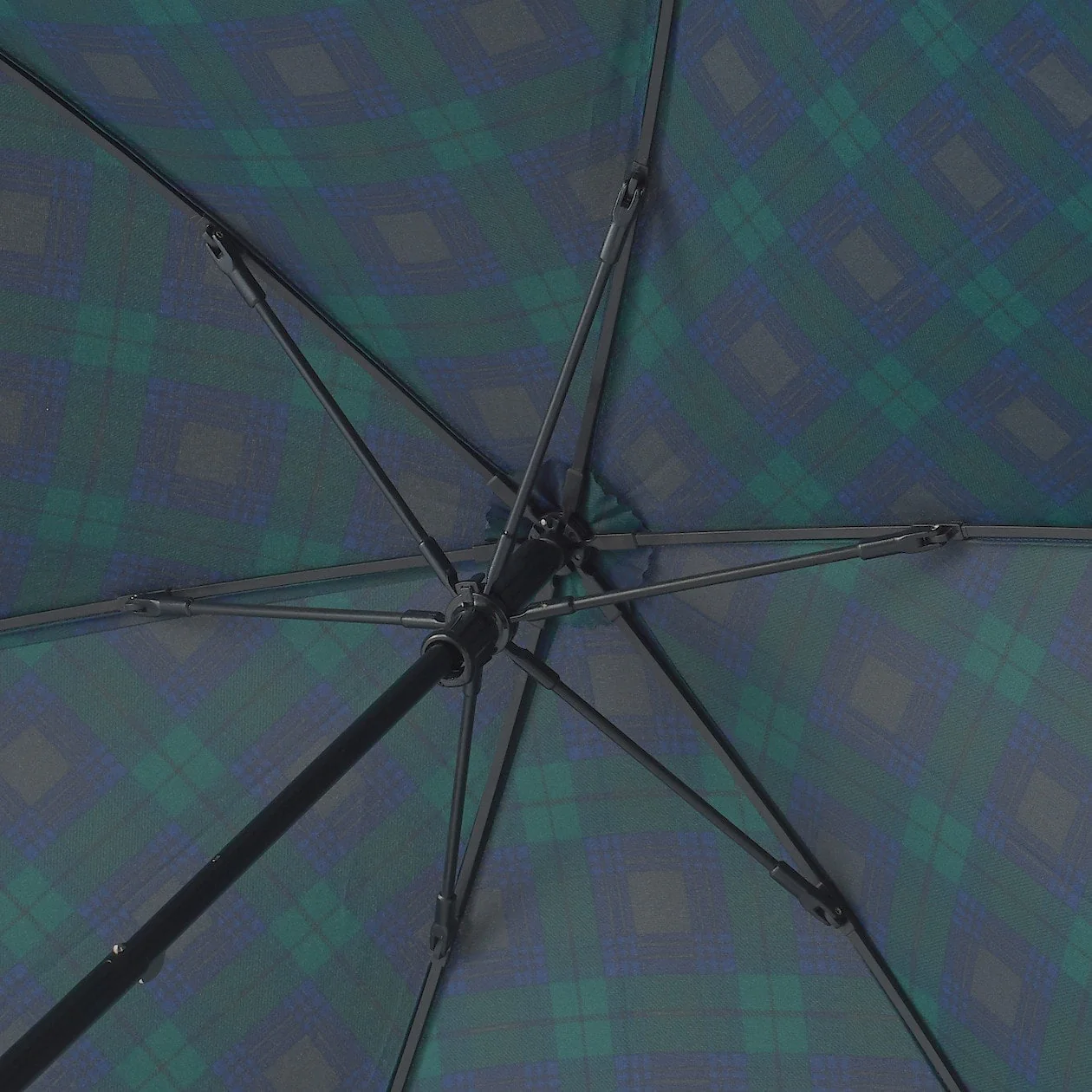 2 Way Foldable Umbrella - Dark Green Check - Image 7