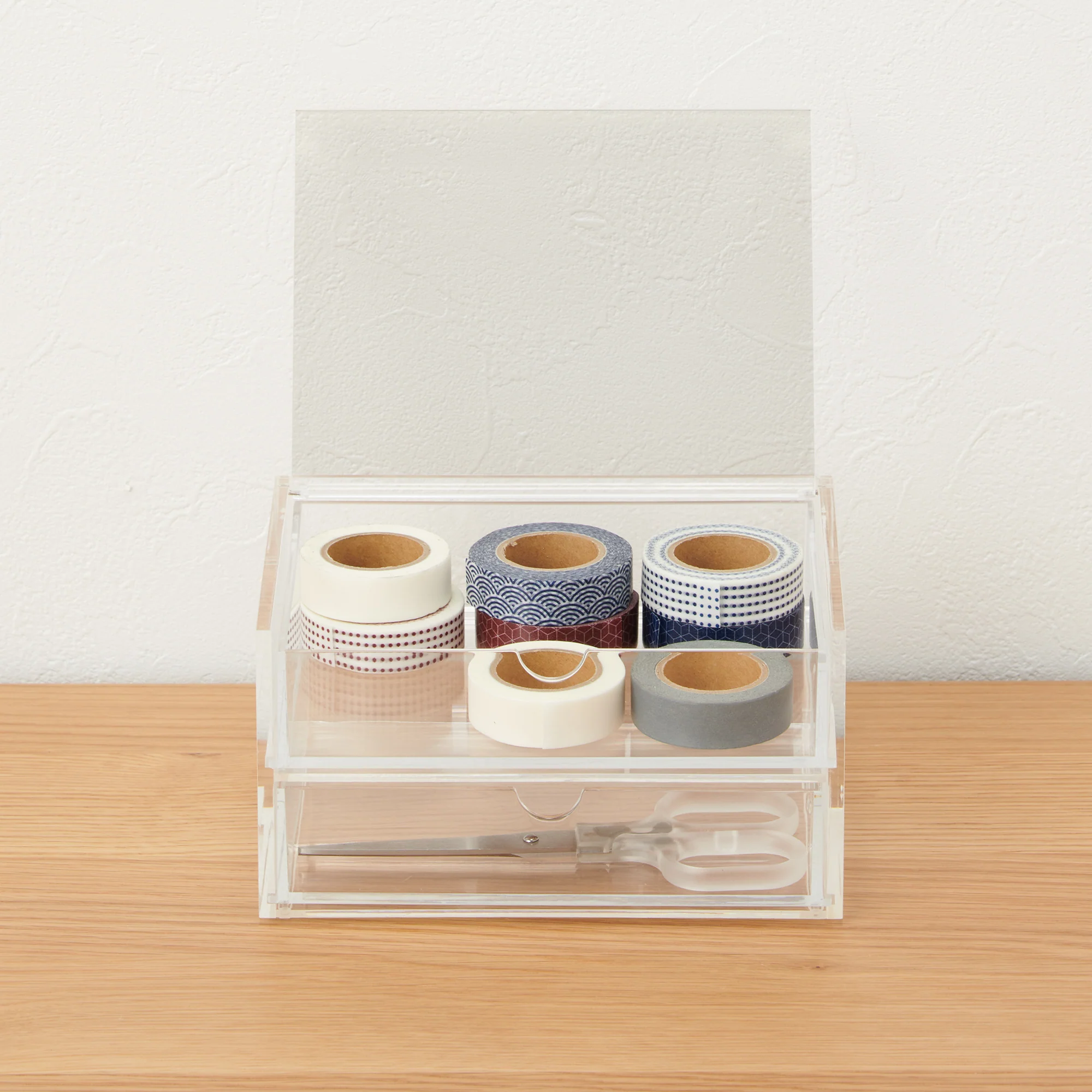 Acrylic Storage 2 Drawers with Lid - Image 2