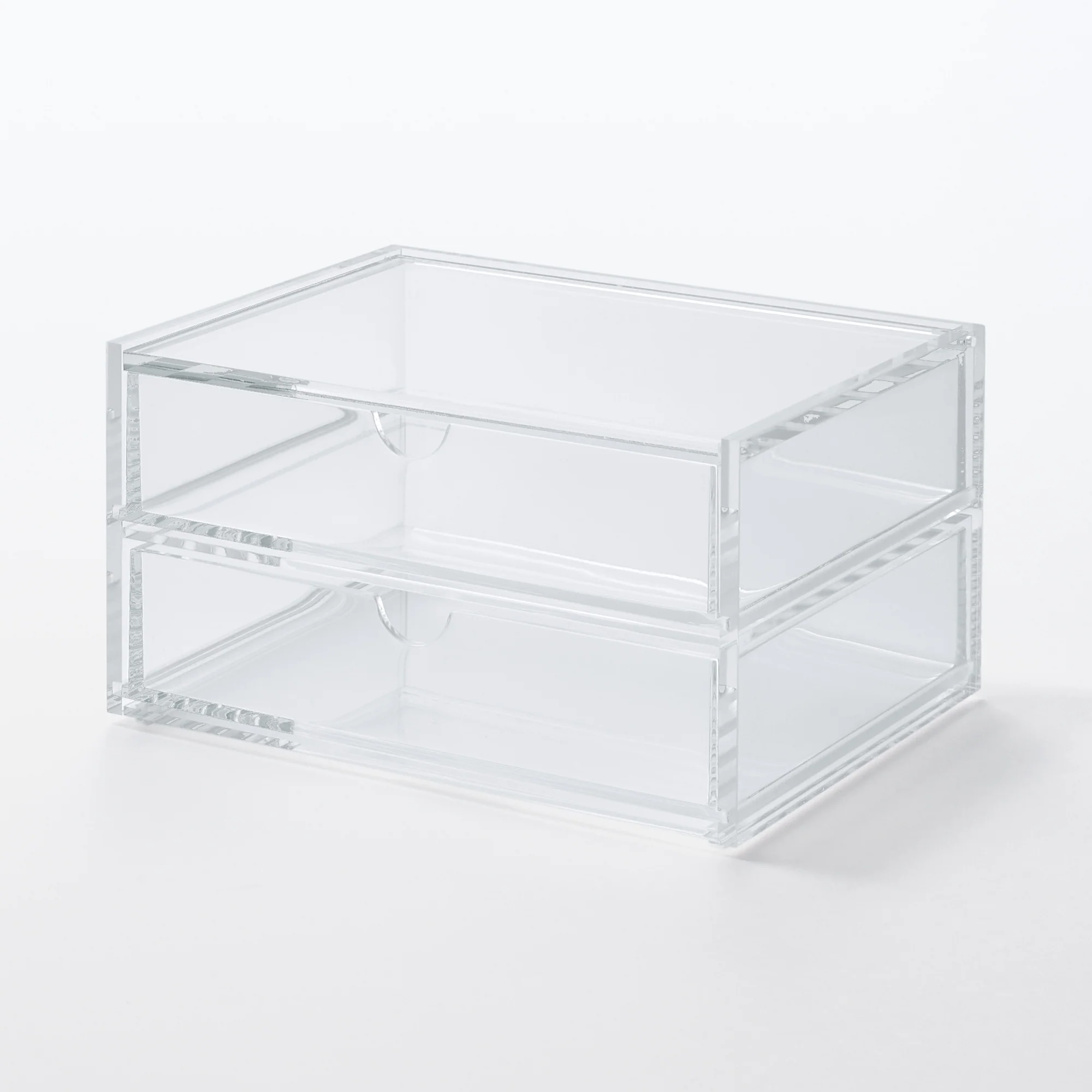 Acrylic Storage 2 Drawers with Lid - Image 3