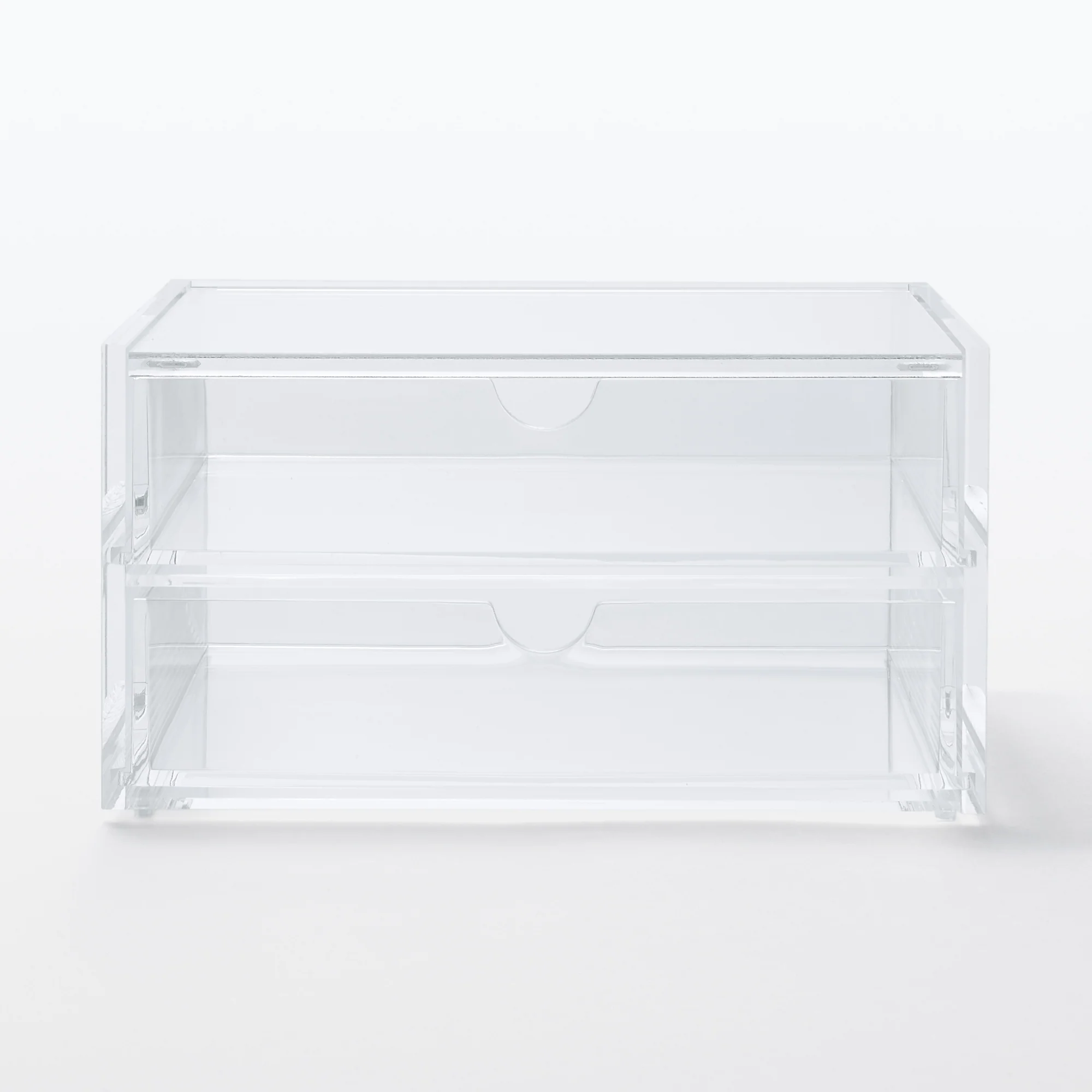Acrylic Storage 2 Drawers with Lid - Image 4