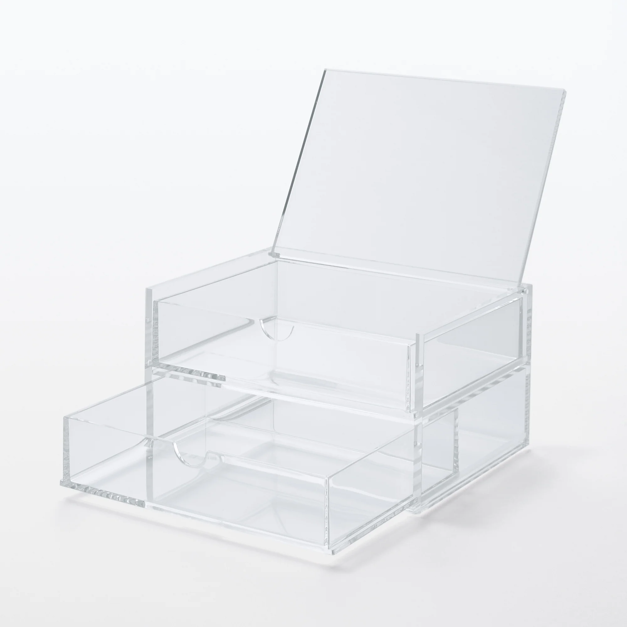 Acrylic Storage 2 Drawers with Lid - Image 6