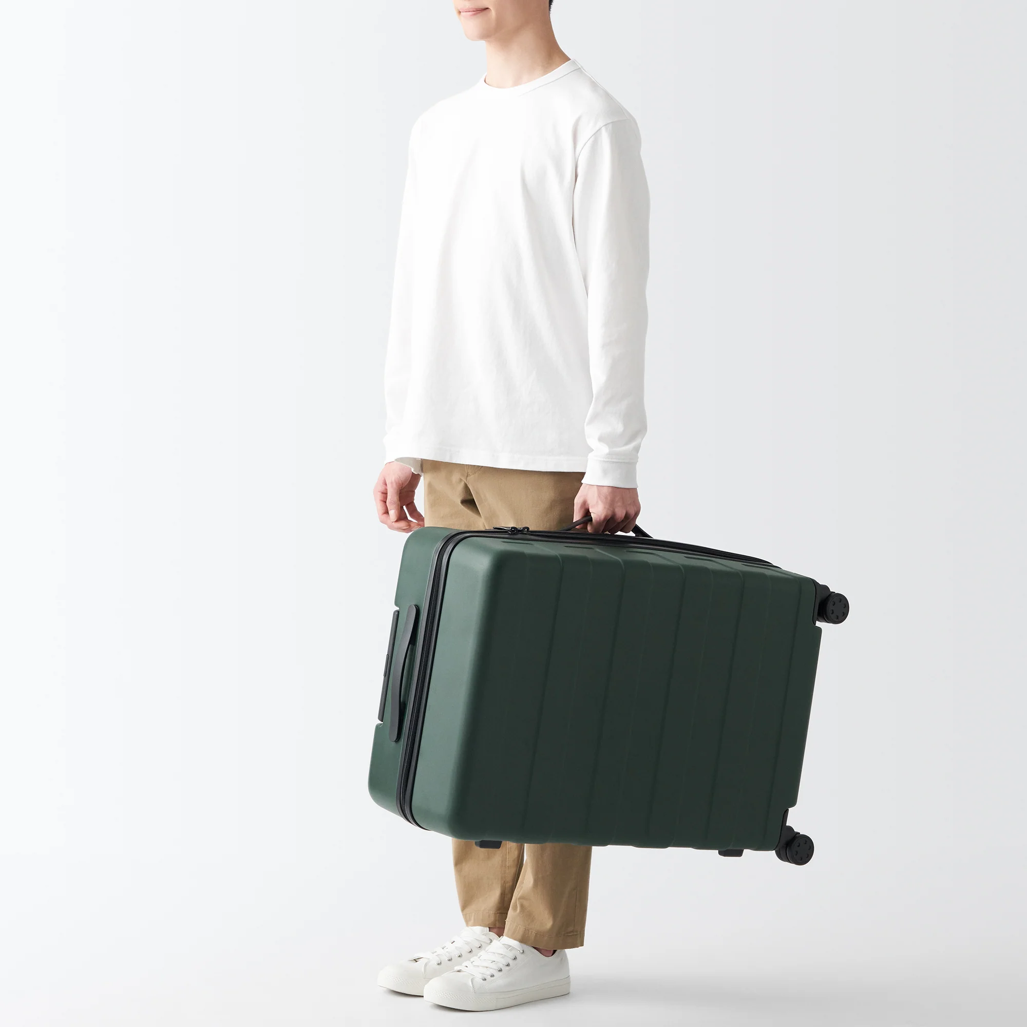 Adjustable Handle Hard Shell Suitcase 75L - Khaki Green | Check-In - Image 19