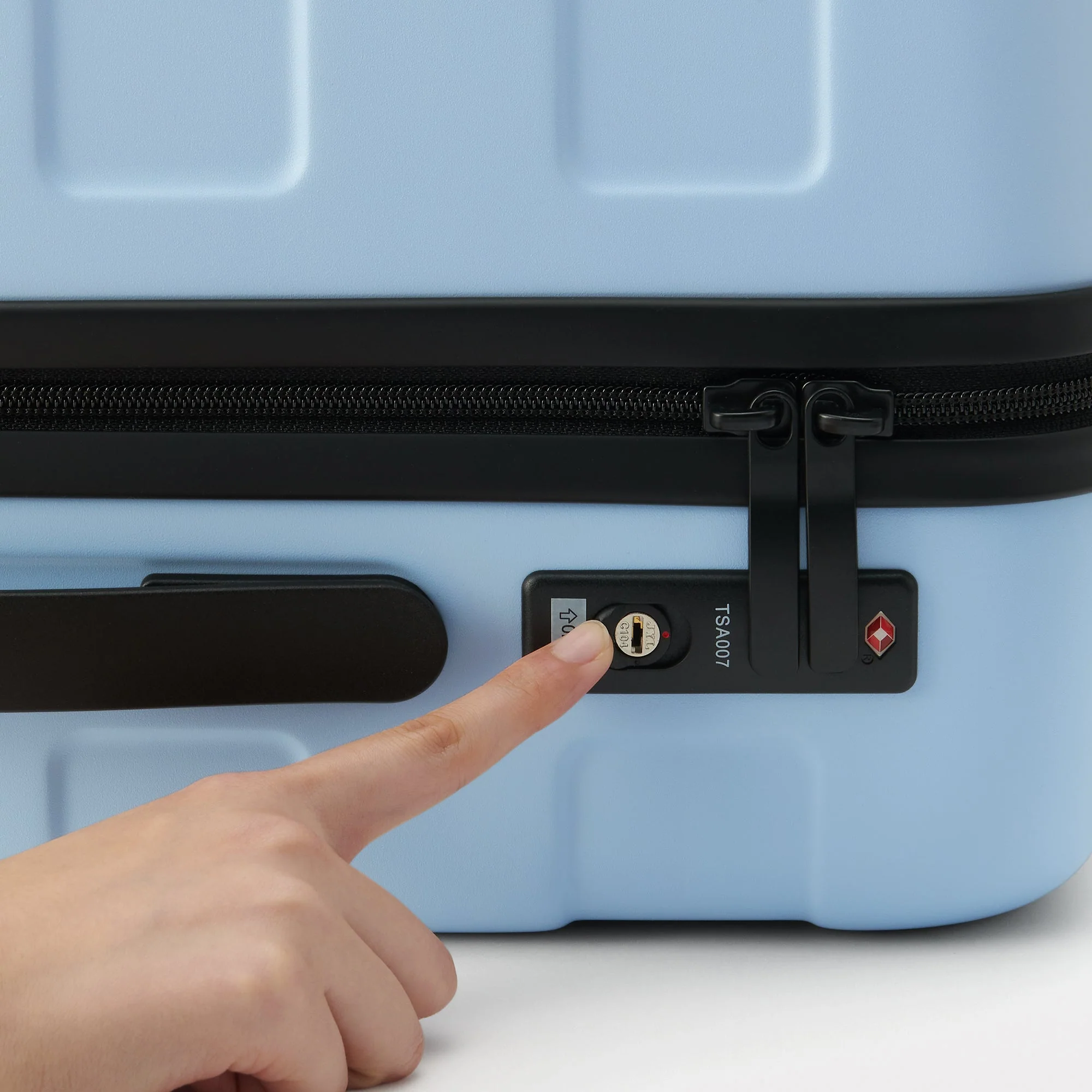 Adjustable Handle Hard Shell Suitcase 36L - Light Blue | Carry-On - Image 11