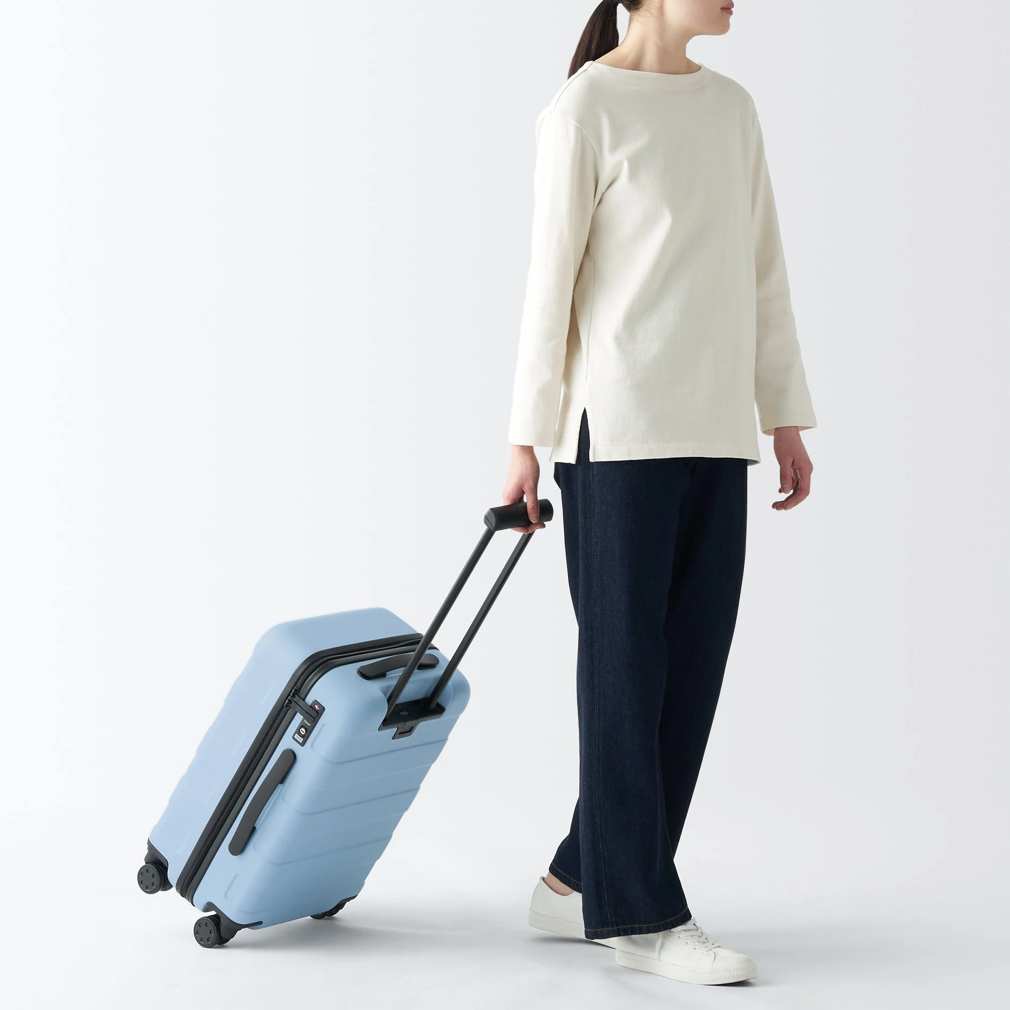 Adjustable Handle Hard Shell Suitcase 36L - Light Blue | Carry-On - Image 17