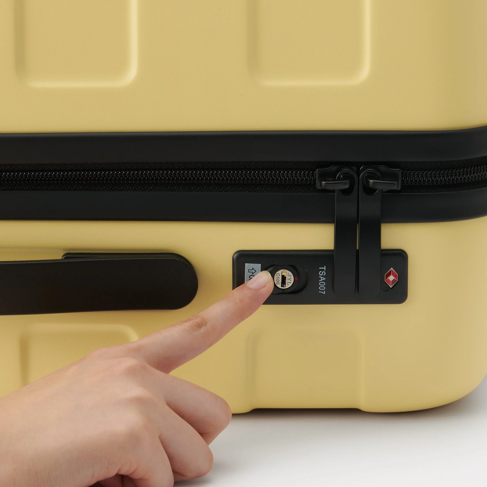 Adjustable Handle Hard Shell Suitcase 36L - Light Yellow | Carry-On - Image 12