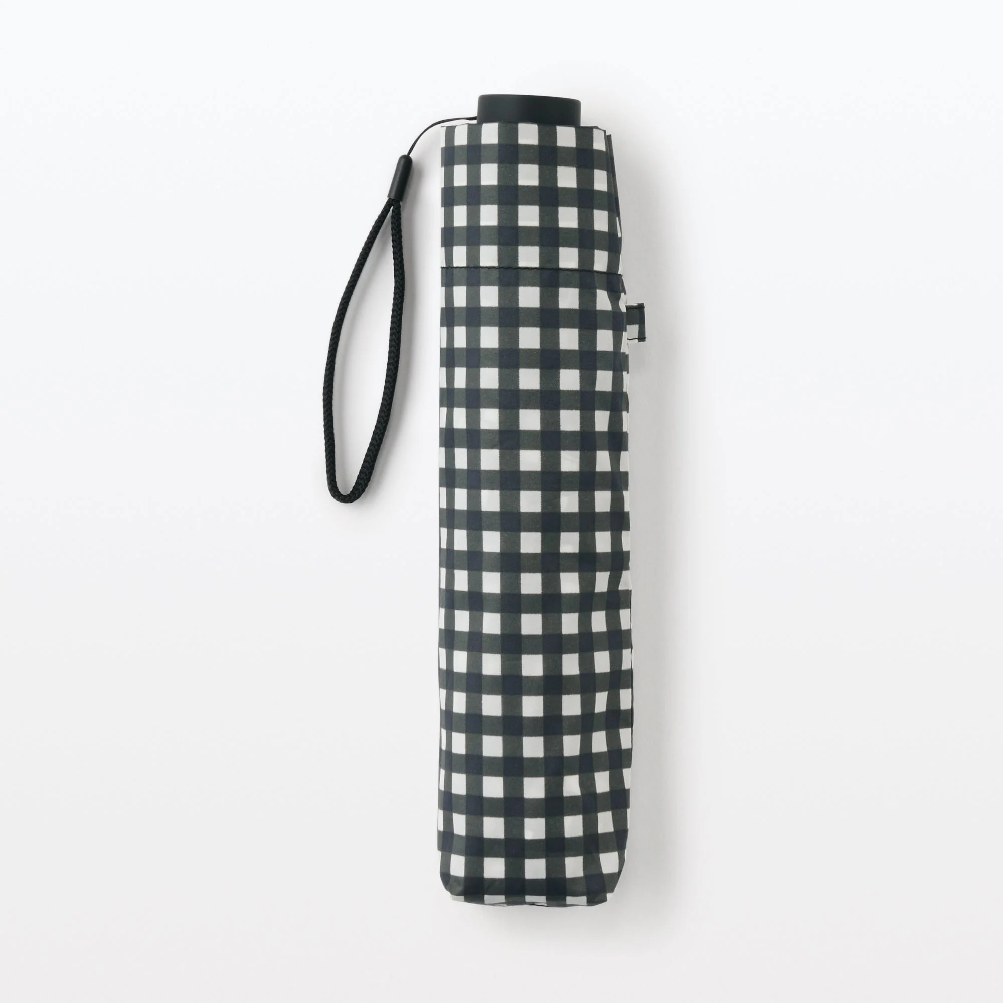 All-Weather Foldable Umbrella Black Check