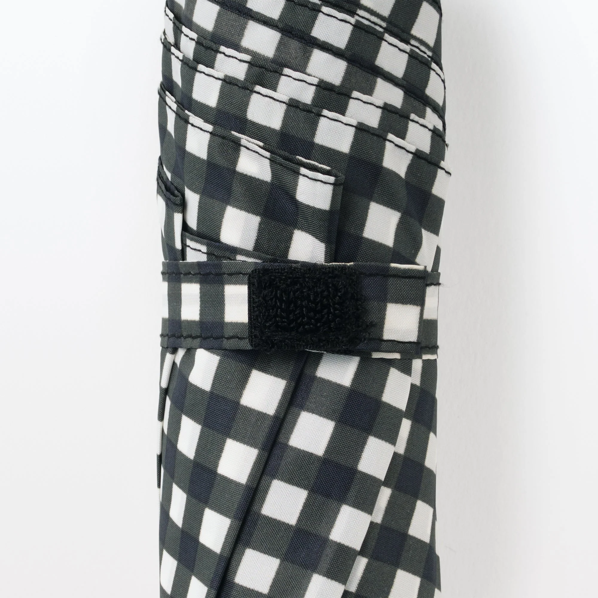 All-Weather Foldable Umbrella Black Check - Image 5