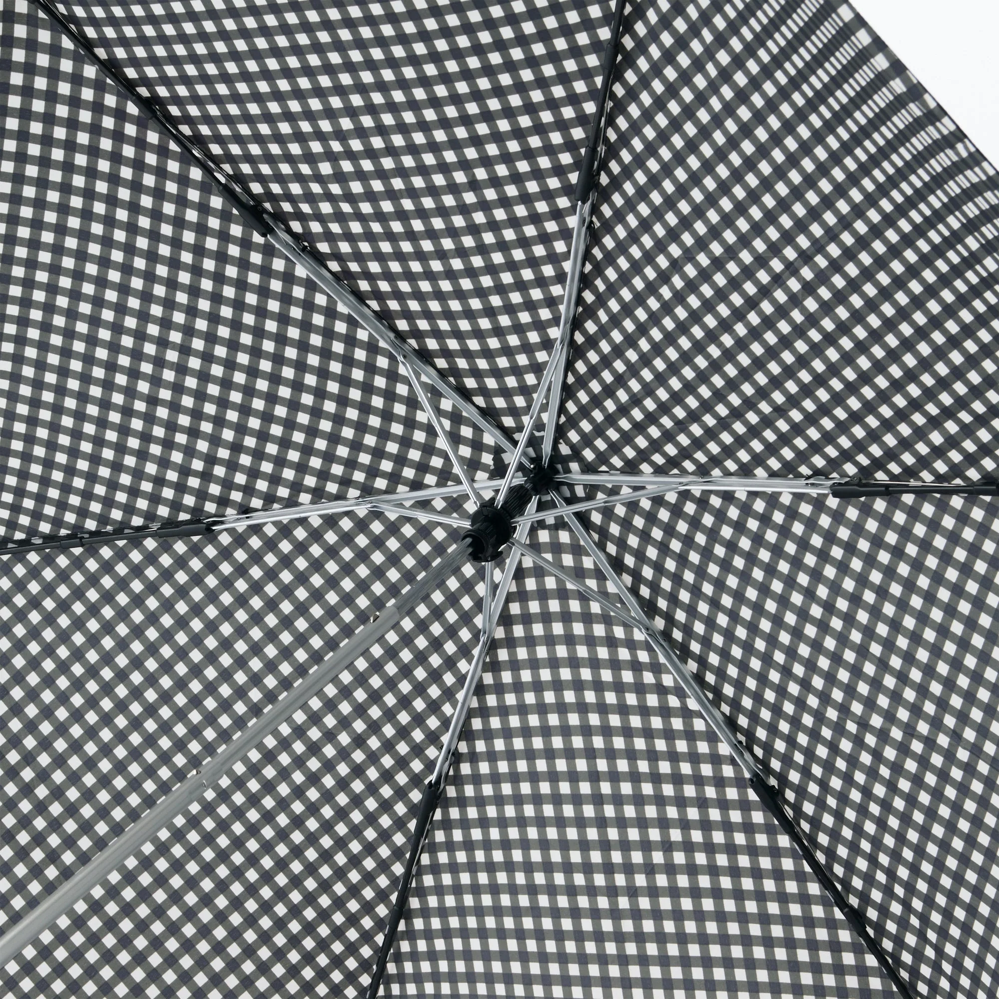 All-Weather Foldable Umbrella Black Check - Image 7