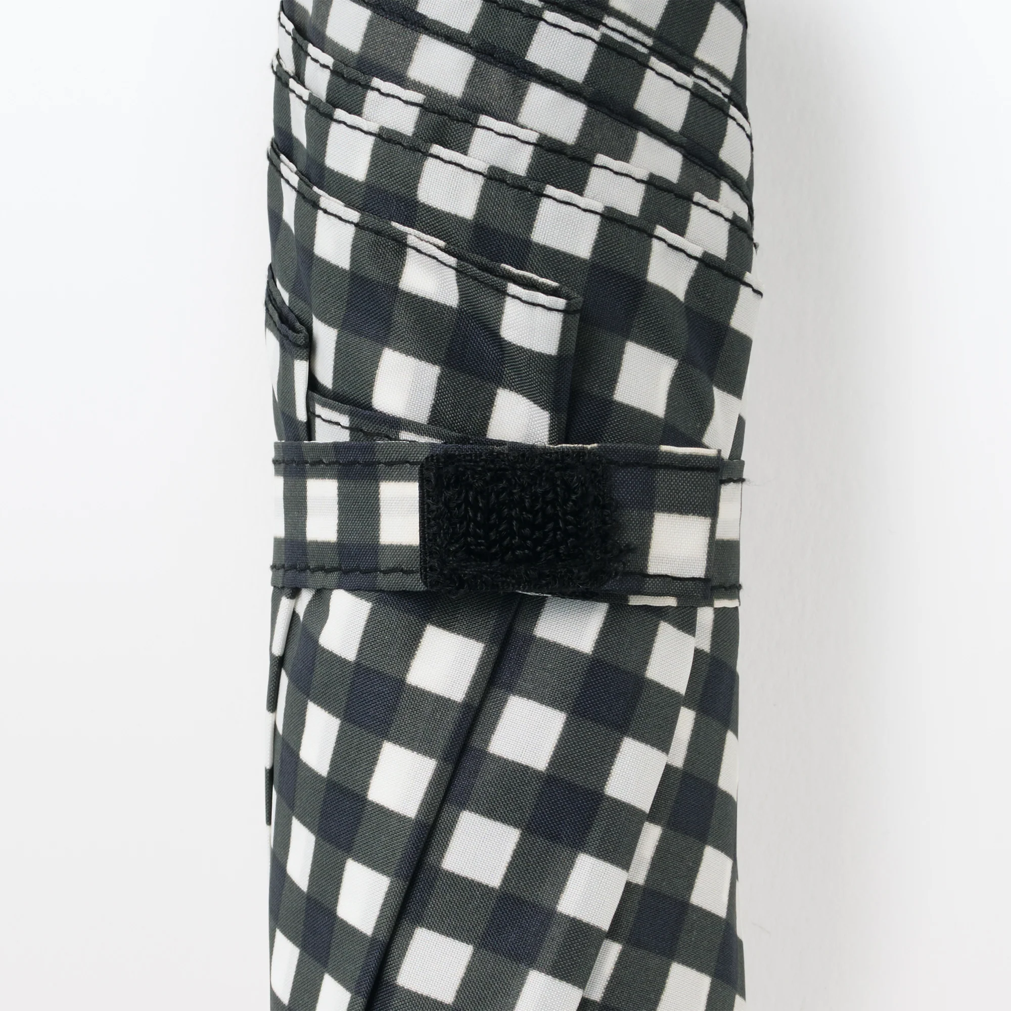 All-Weather Foldable Umbrella Black Check - Image 5