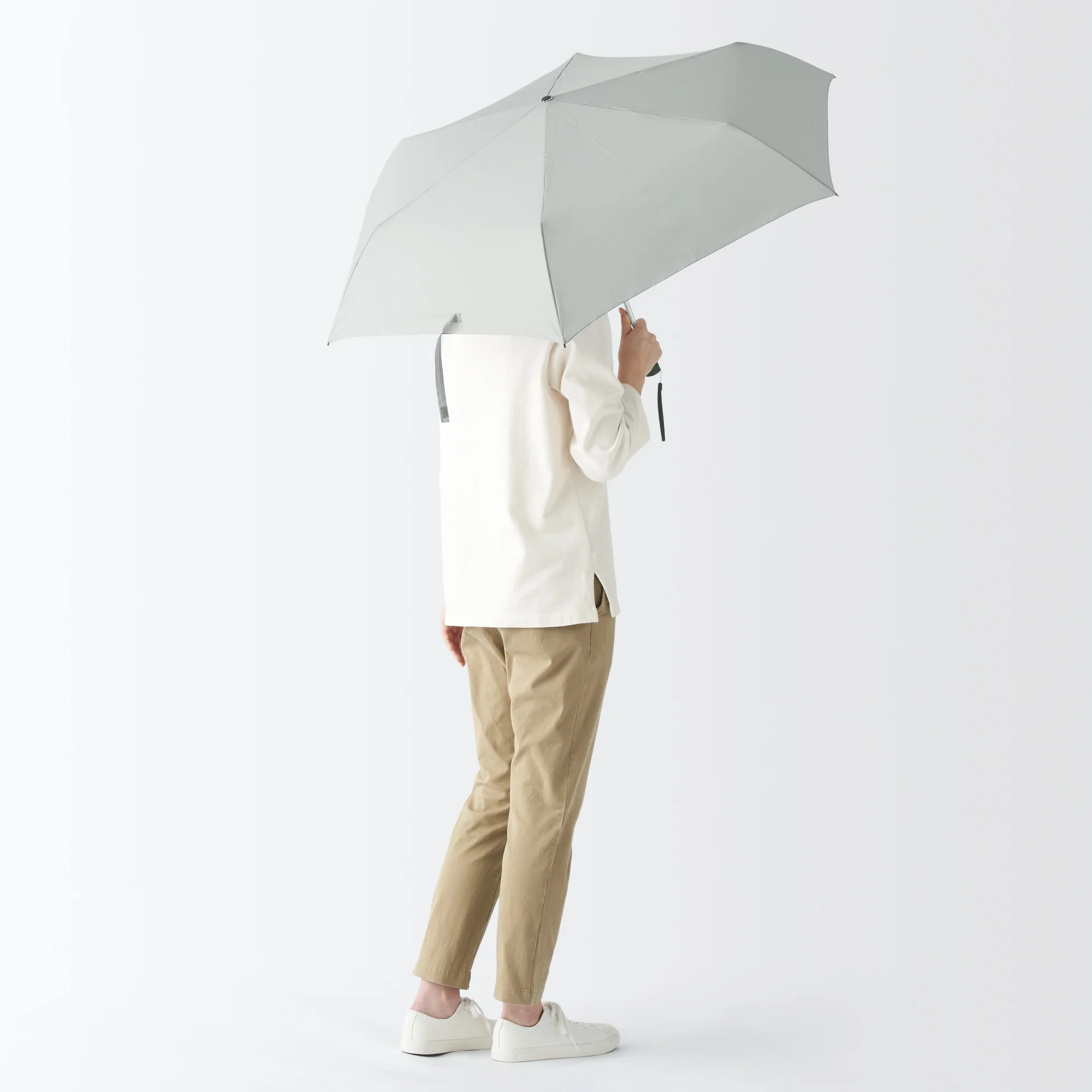 All-Weather Foldable Umbrella Light Gray - Image 4