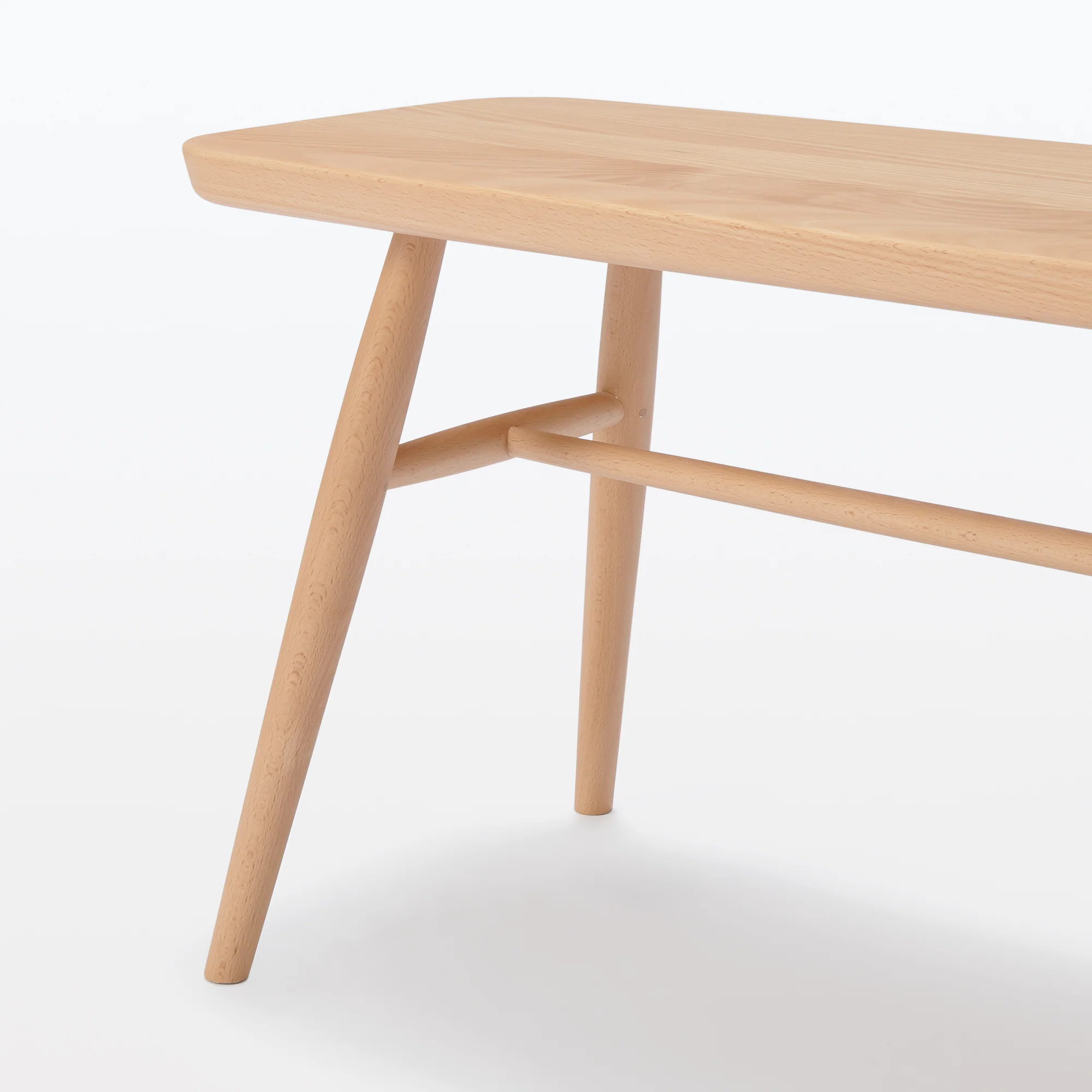 Beech Wood Bench with Round Legs - Image 6