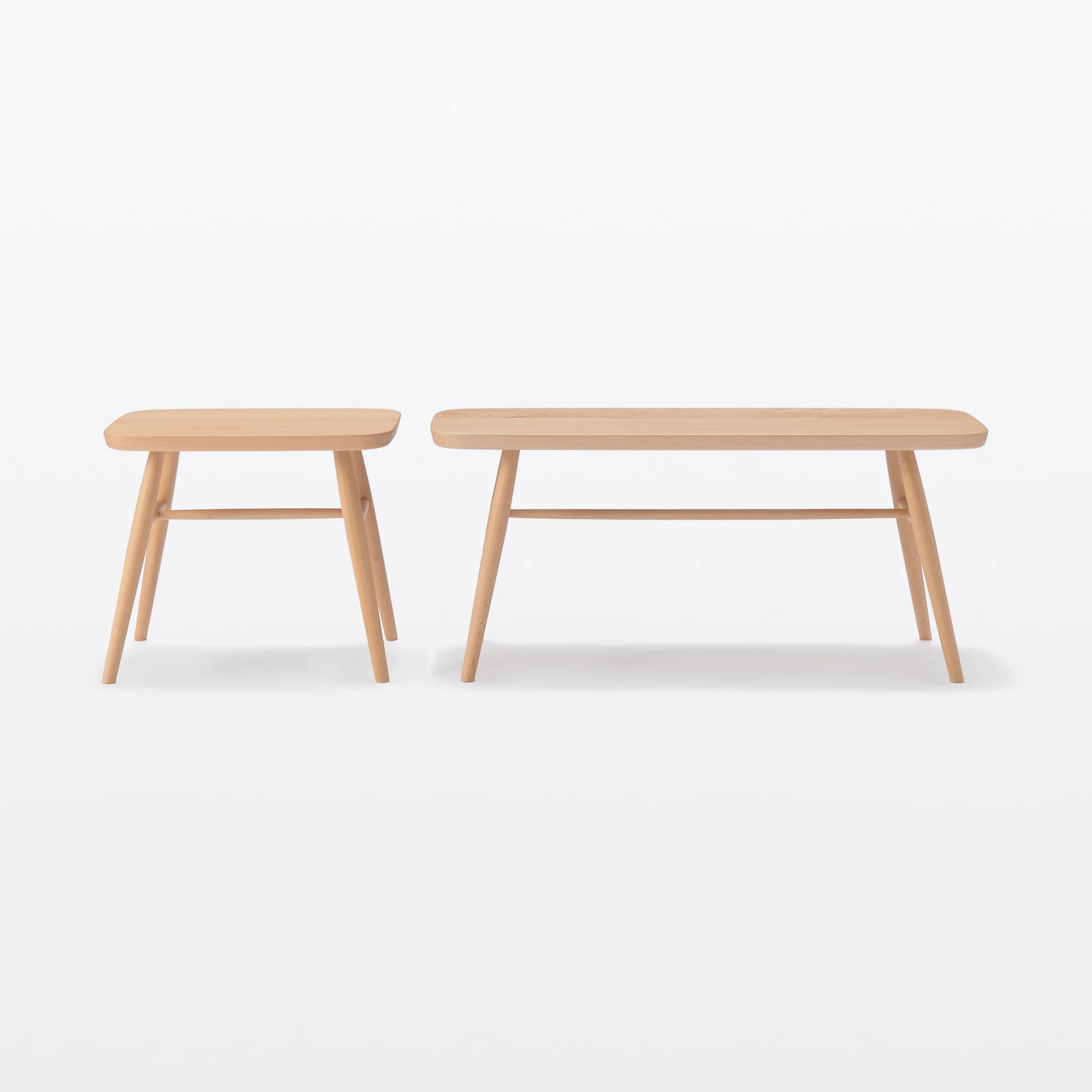 Beech Wood Bench with Round Legs - Image 8