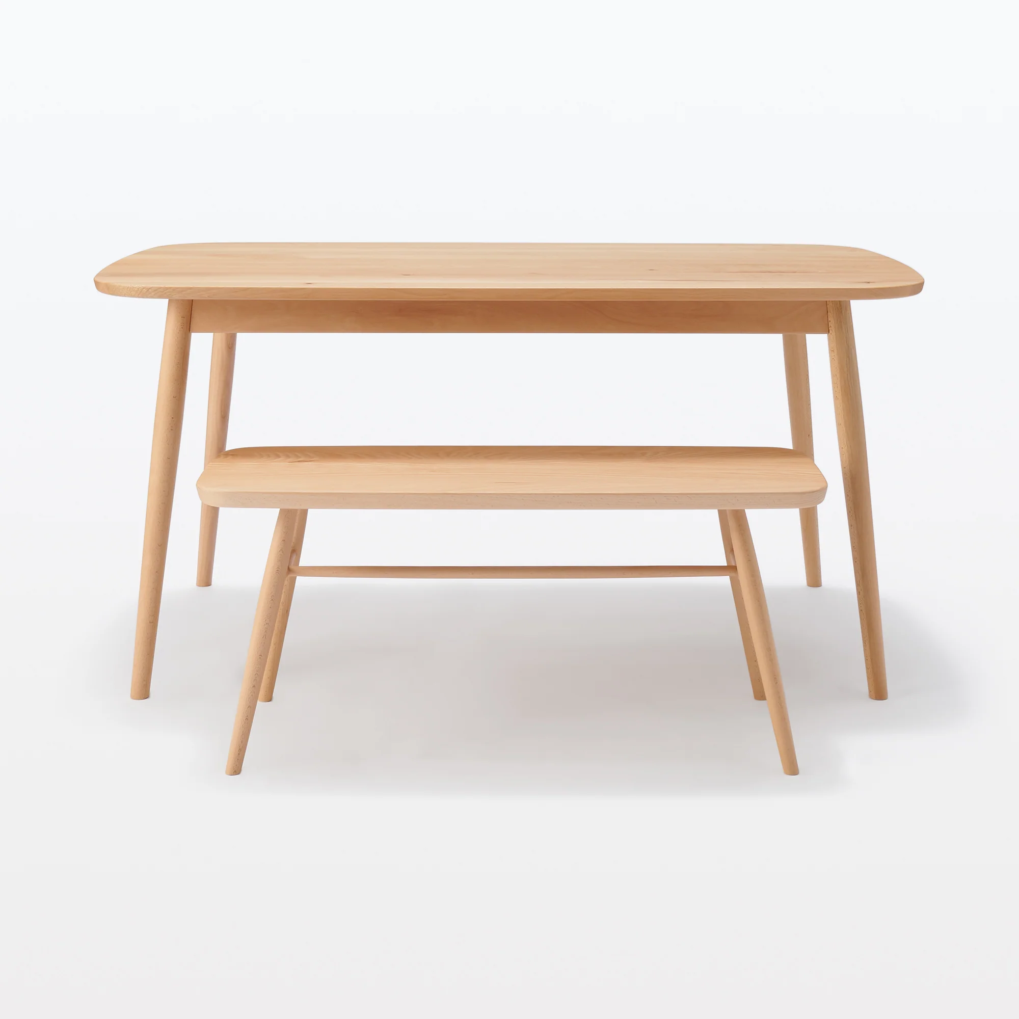 Beech Wood Bench with Round Legs - Image 9