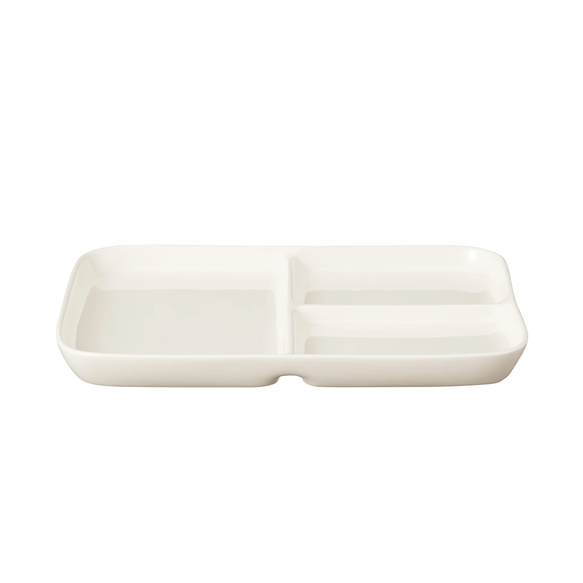 Beige Porcelain Square Plate with Partition