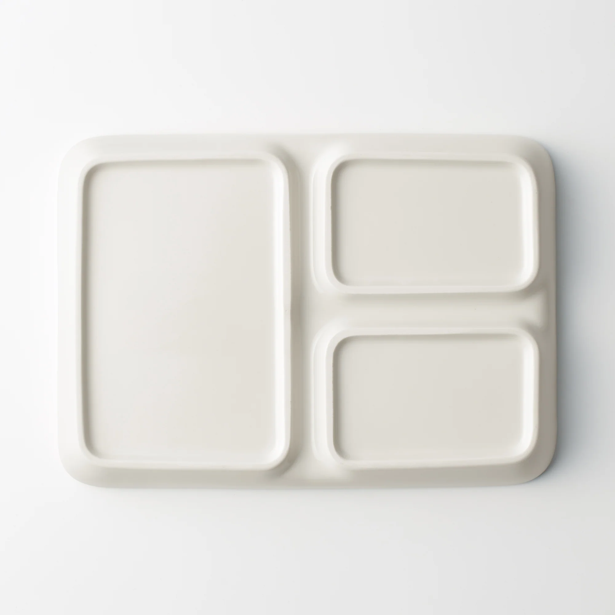 Beige Porcelain Square Plate with Partition - Image 10