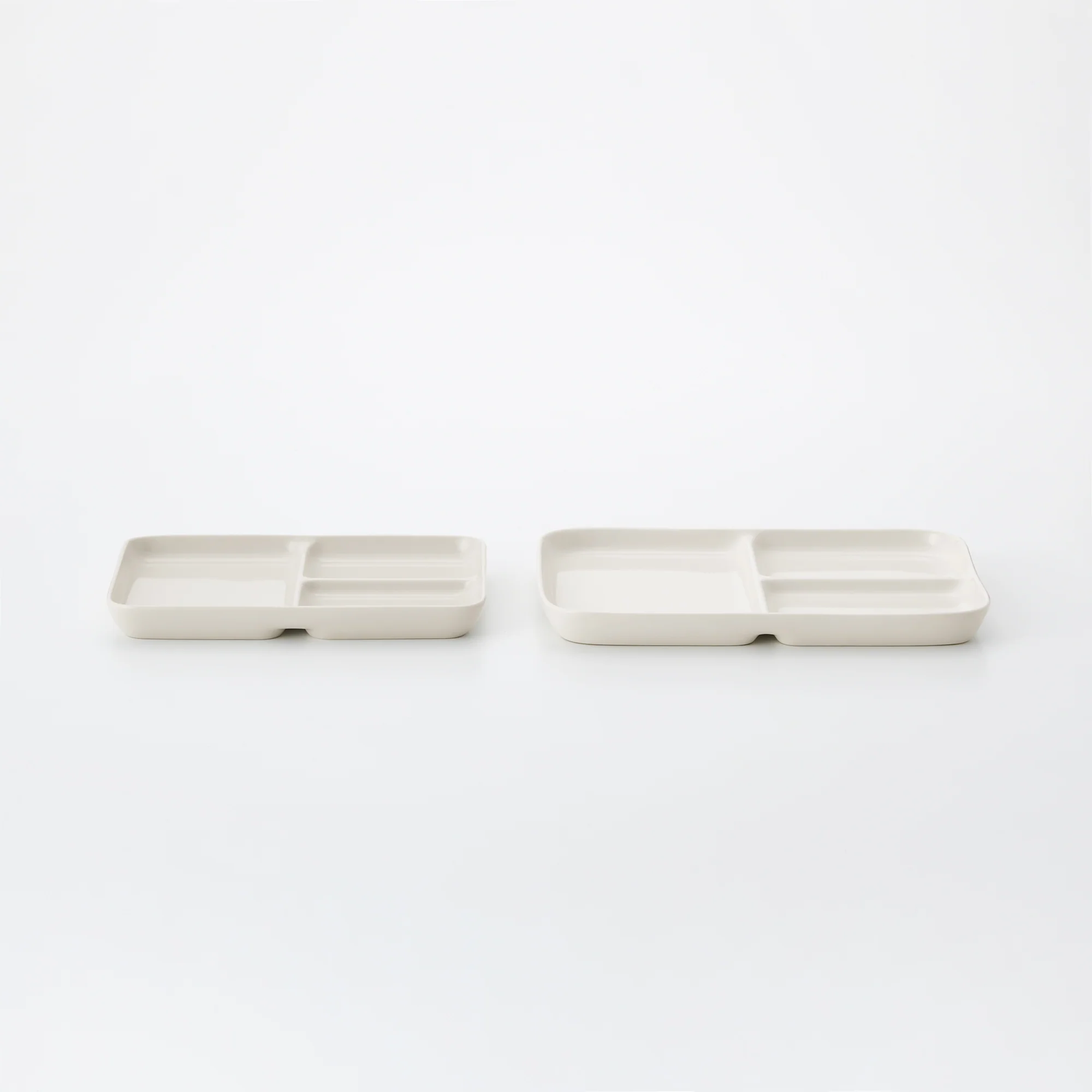 Beige Porcelain Square Plate with Partition - Image 6