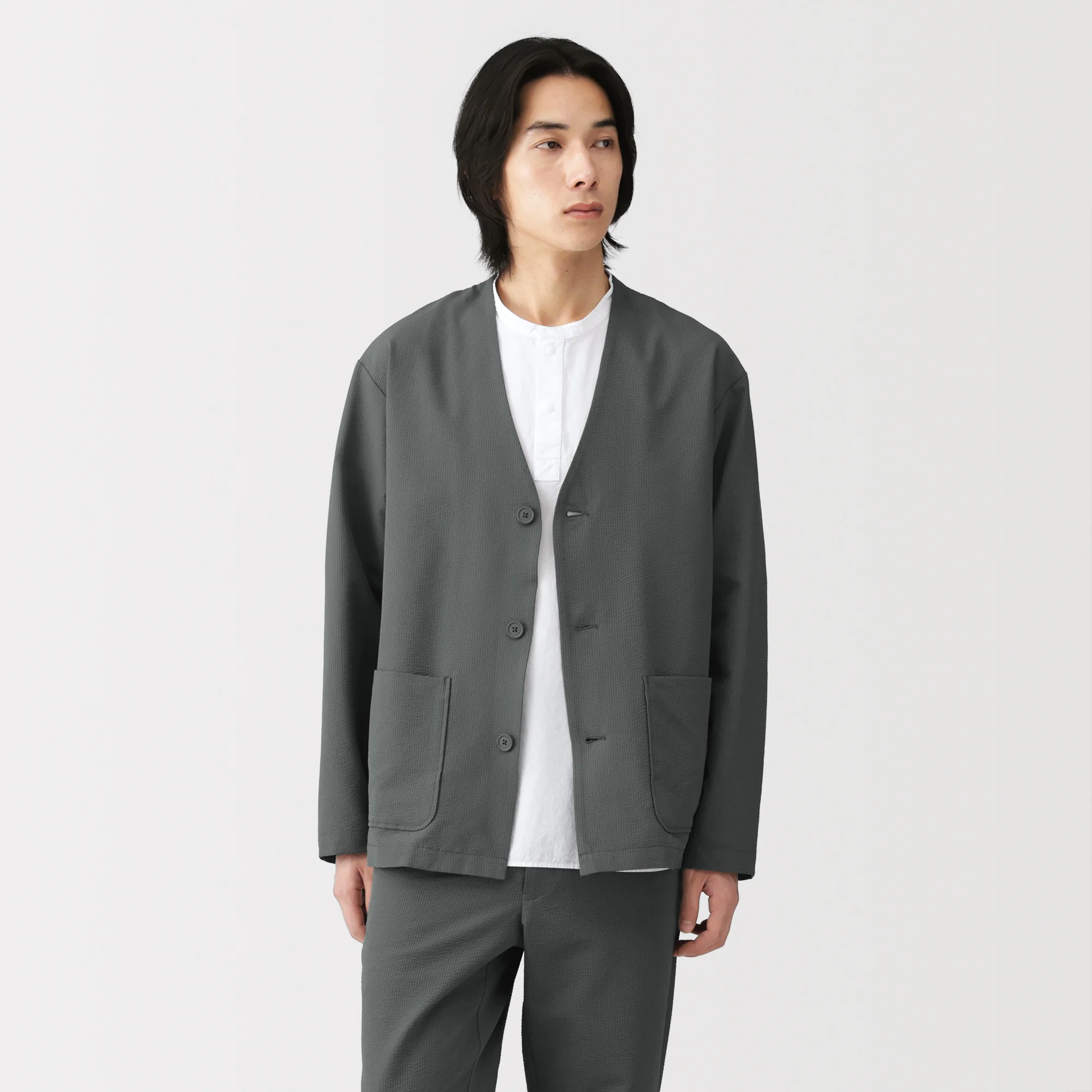 Breathable Seersucker Cardigan