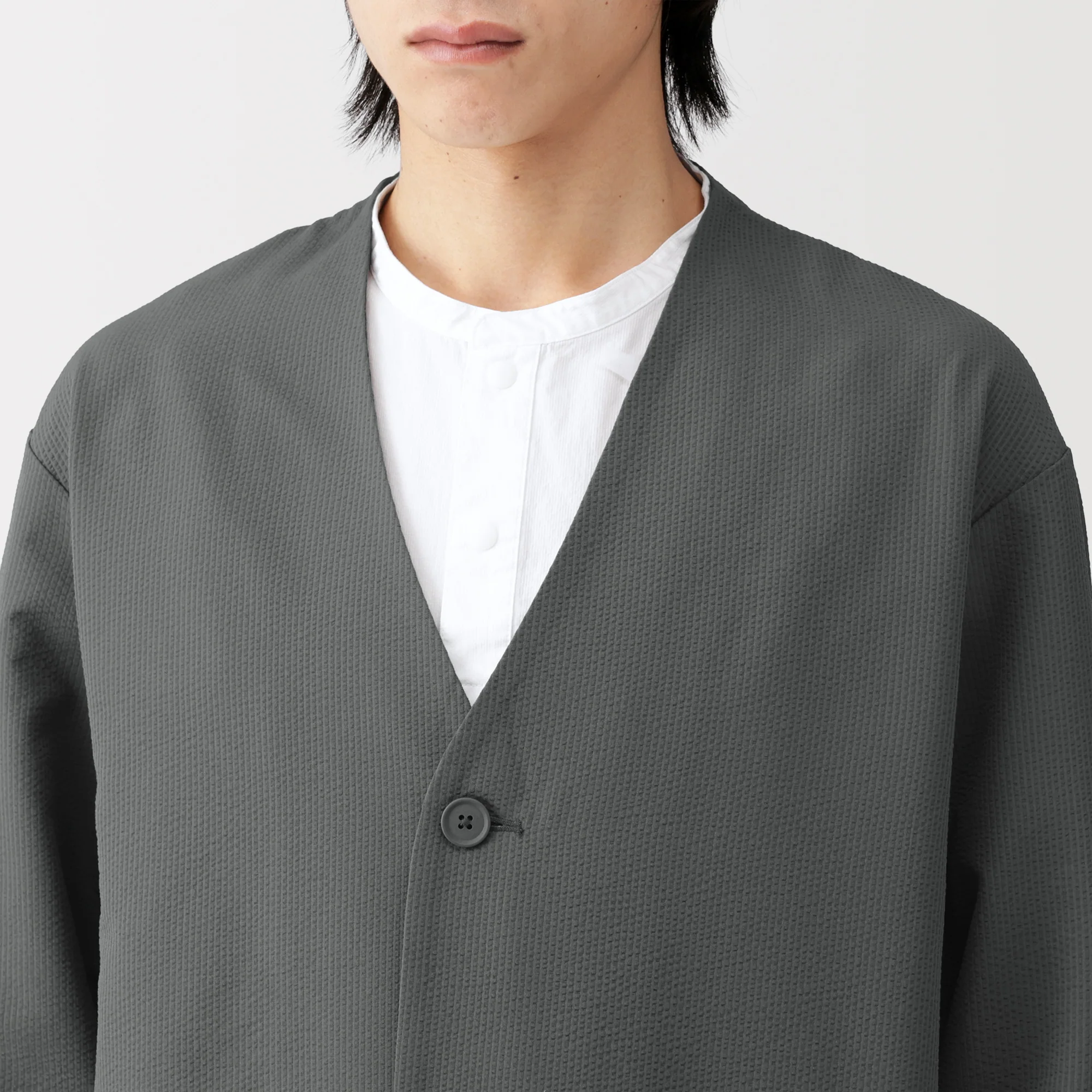 Breathable Seersucker Cardigan - Image 23