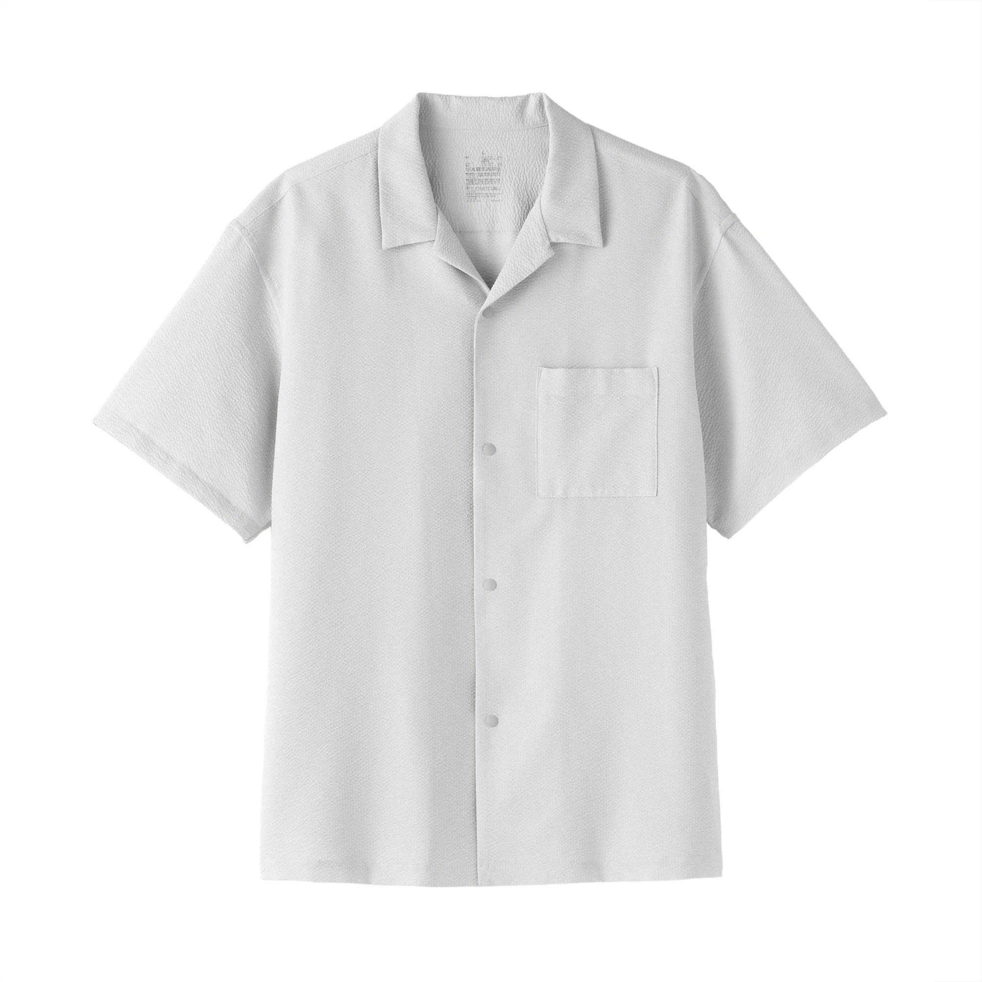 Breathable Seersucker Open Collar Shirt - Image 2