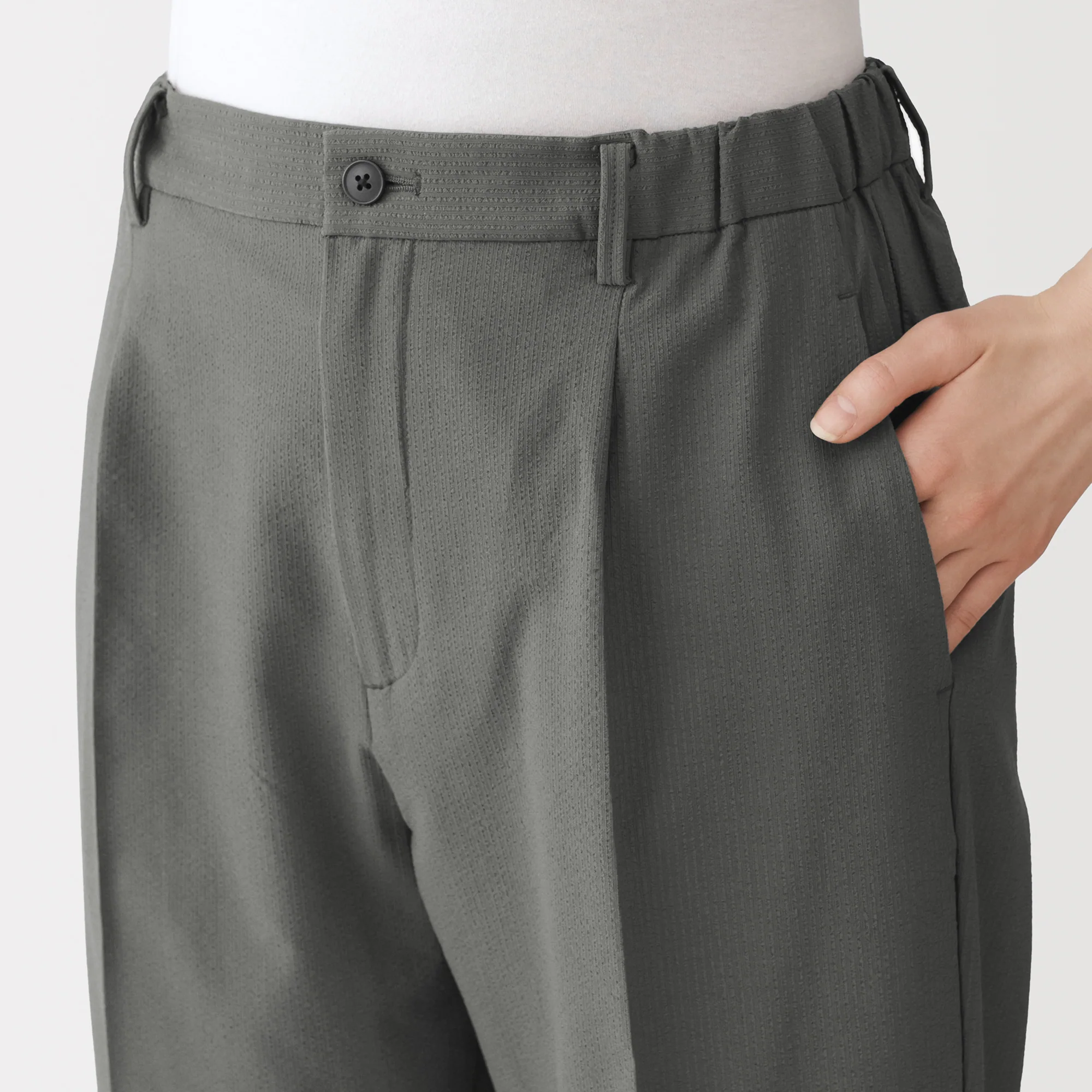 Breathable Seersucker Tapered Pants - Image 16