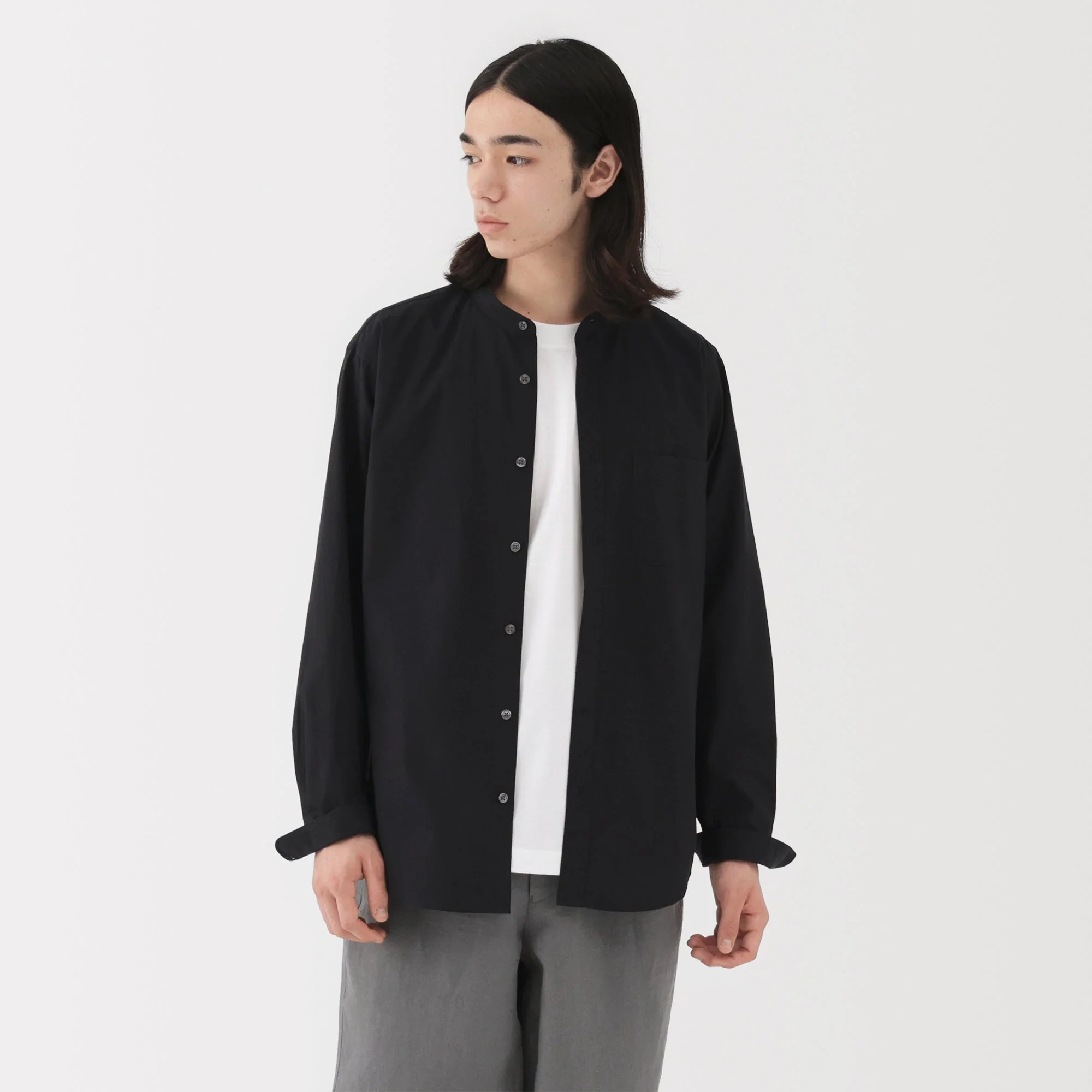 Broadcloth Stand Collar Shirt - Image 21