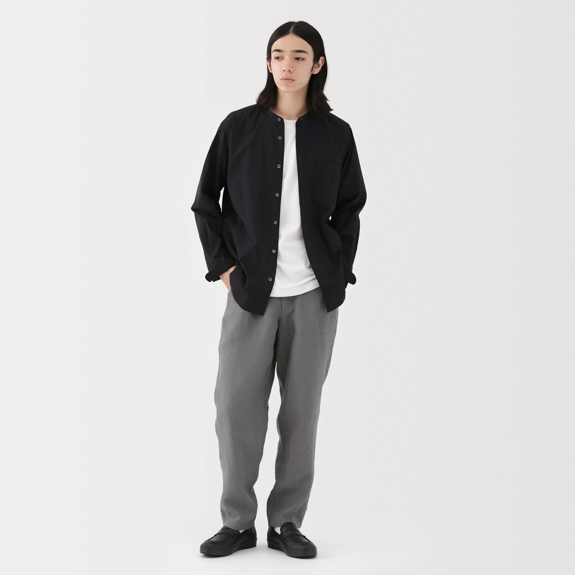 Broadcloth Stand Collar Shirt - Image 22