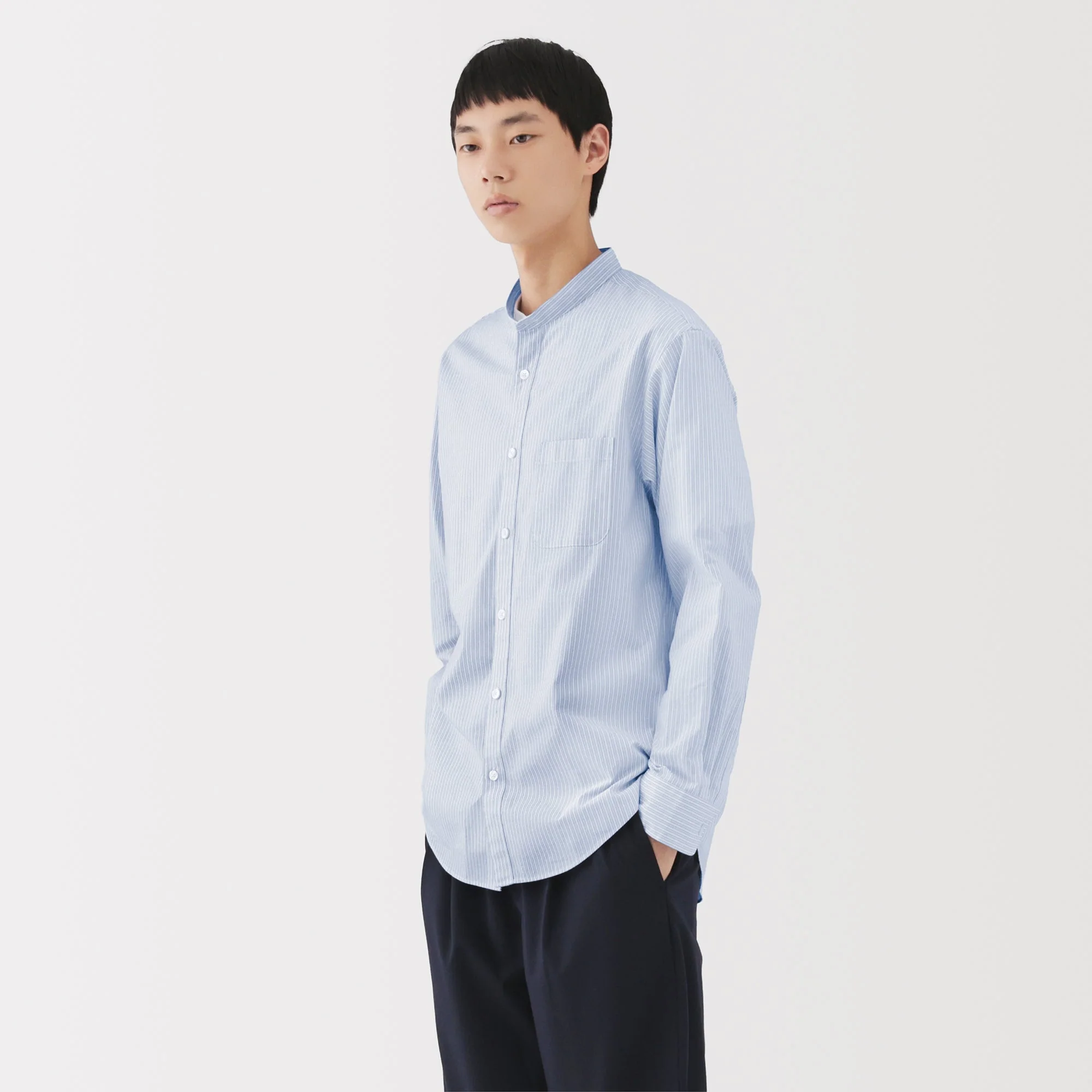 Broadcloth Stand Collar Shirt - Image 30