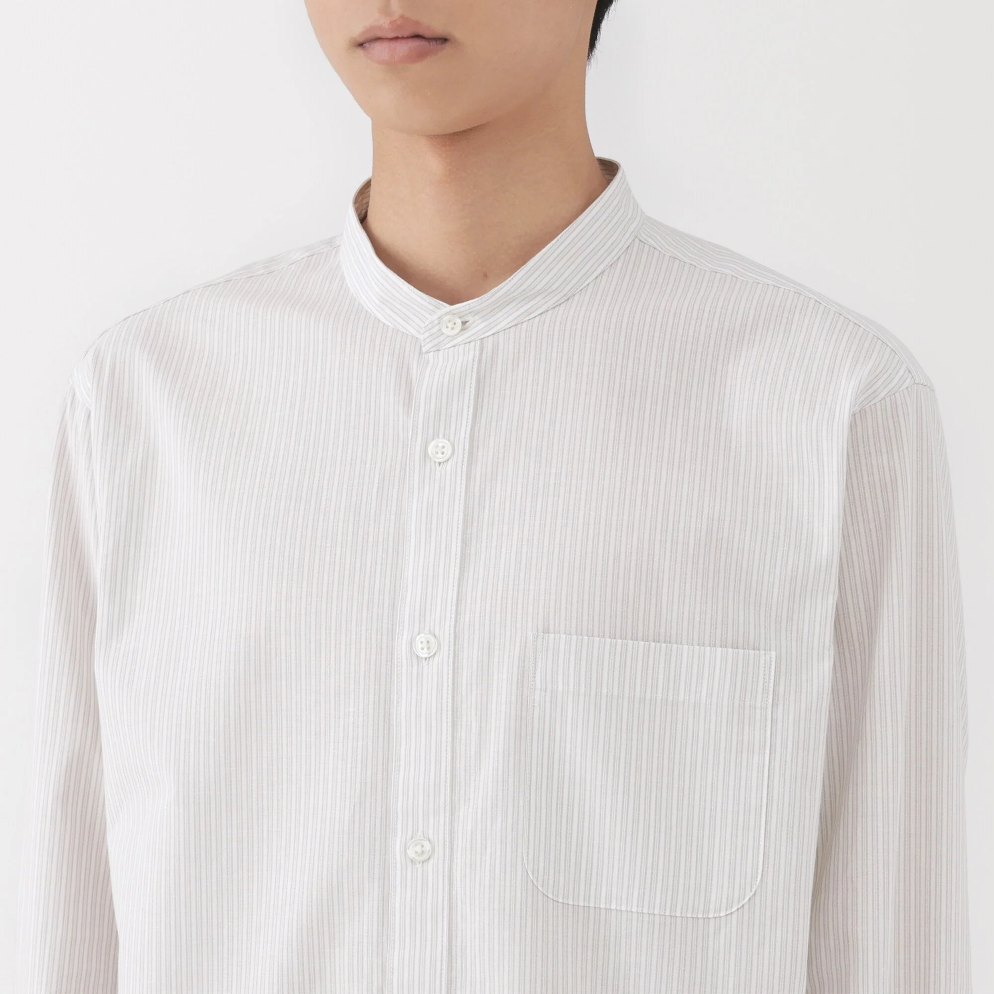 Broadcloth Stand Collar Shirt - Image 43