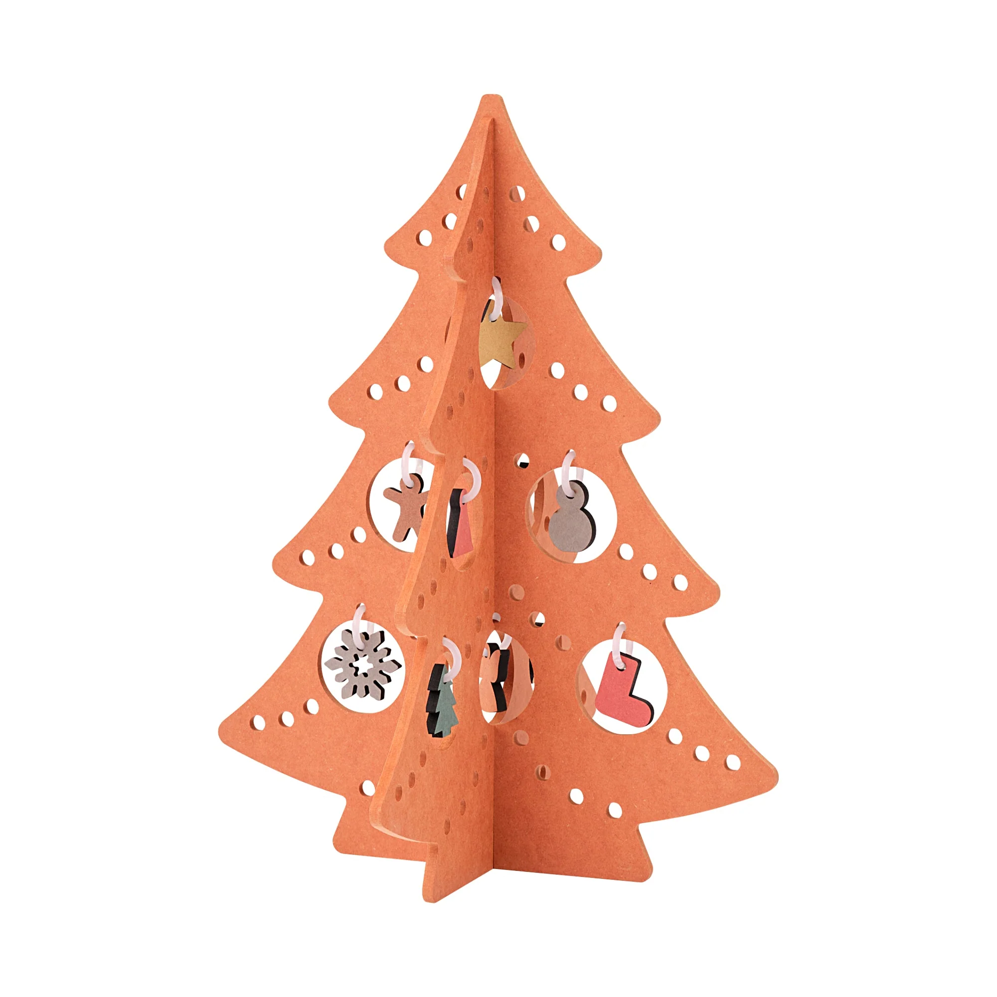 Color MDF Christmas Tree - Orange - Large