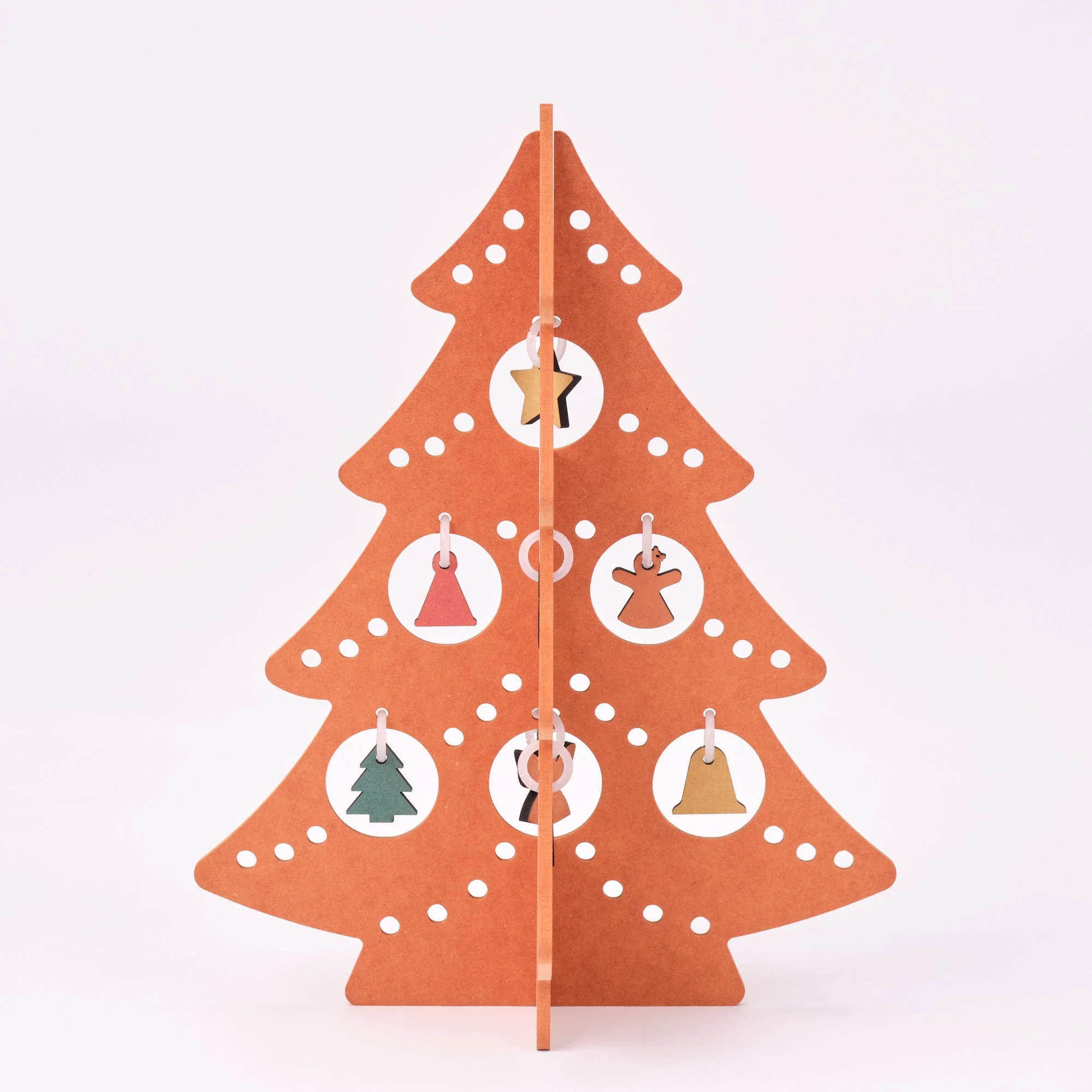 Color MDF Christmas Tree - Orange - Large - Image 3