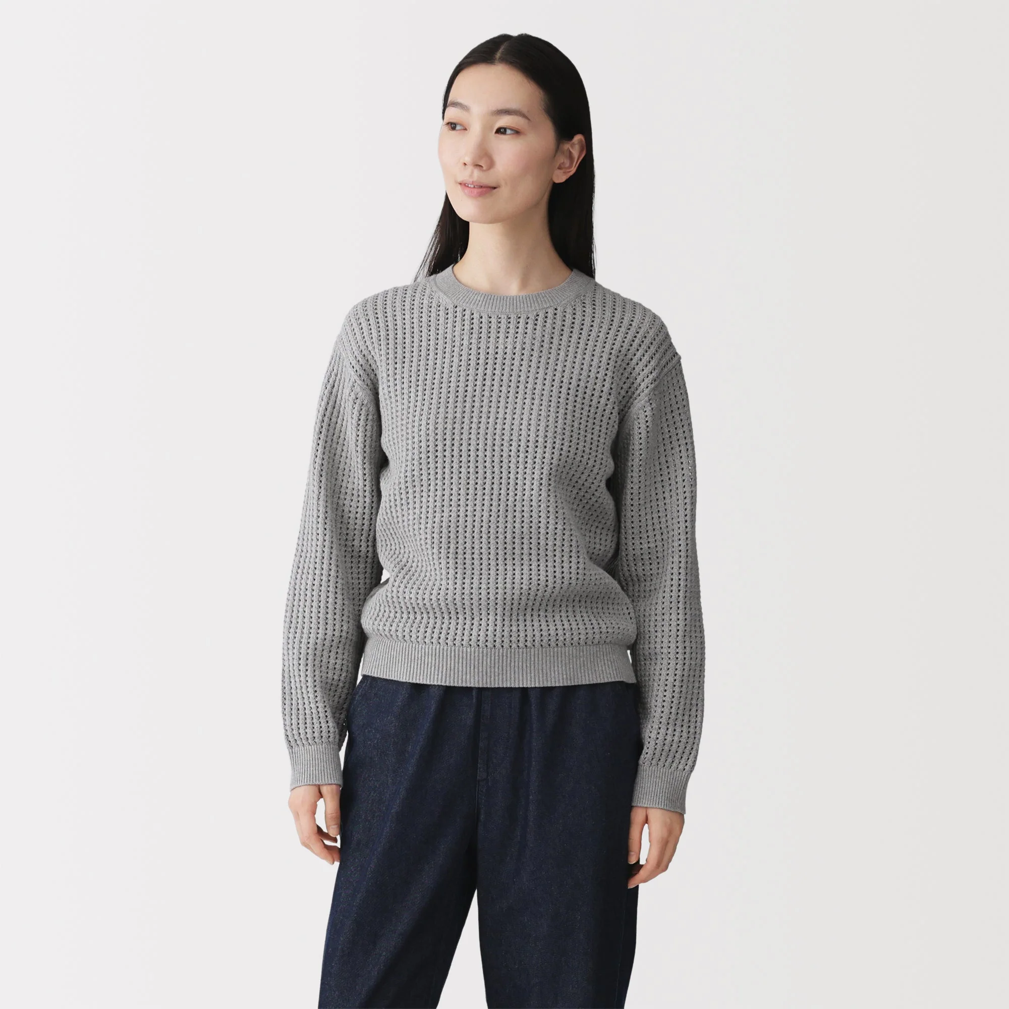 Cotton Blend Mesh Sweater - Image 27