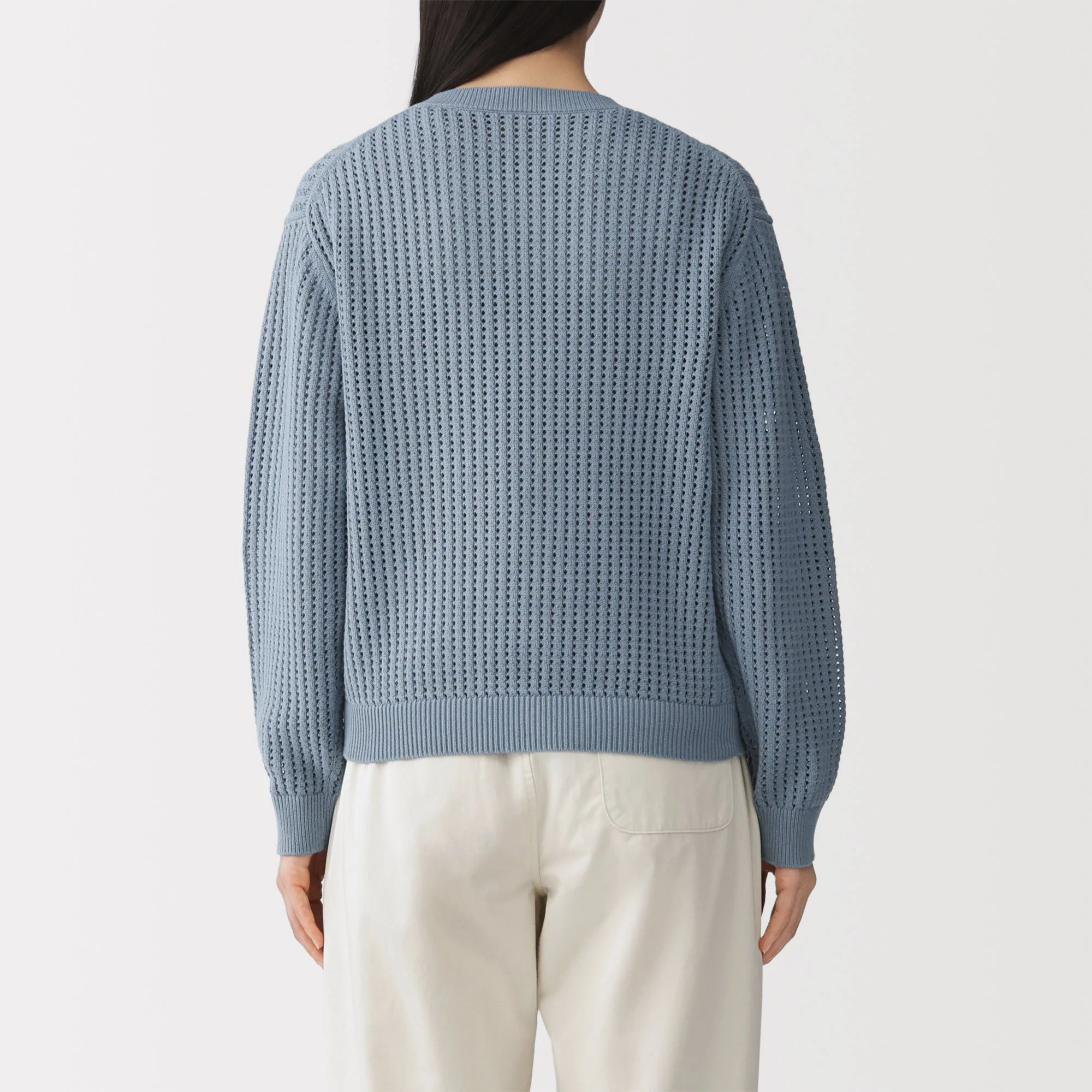Cotton Blend Mesh Sweater - Image 30