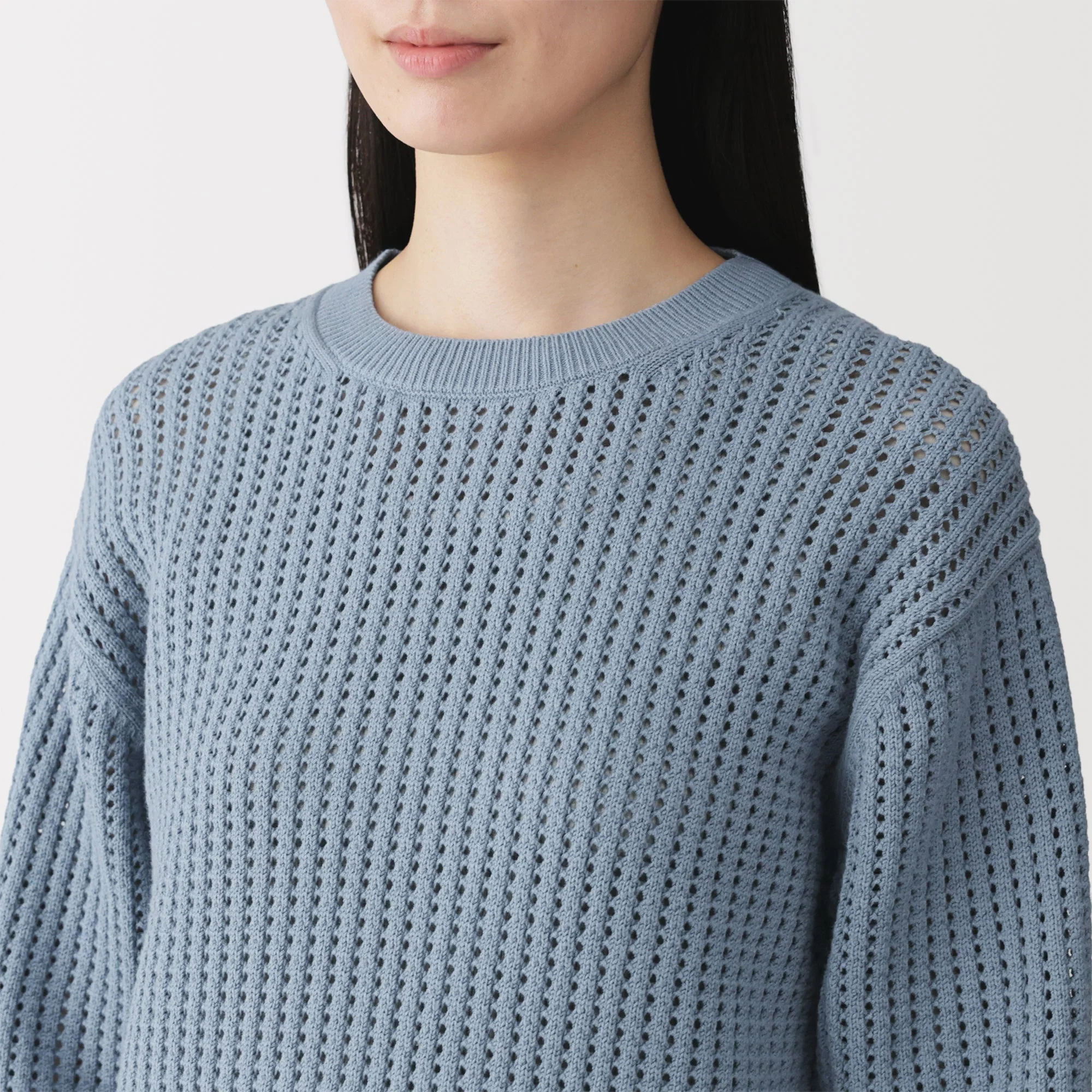 Cotton Blend Mesh Sweater - Image 47