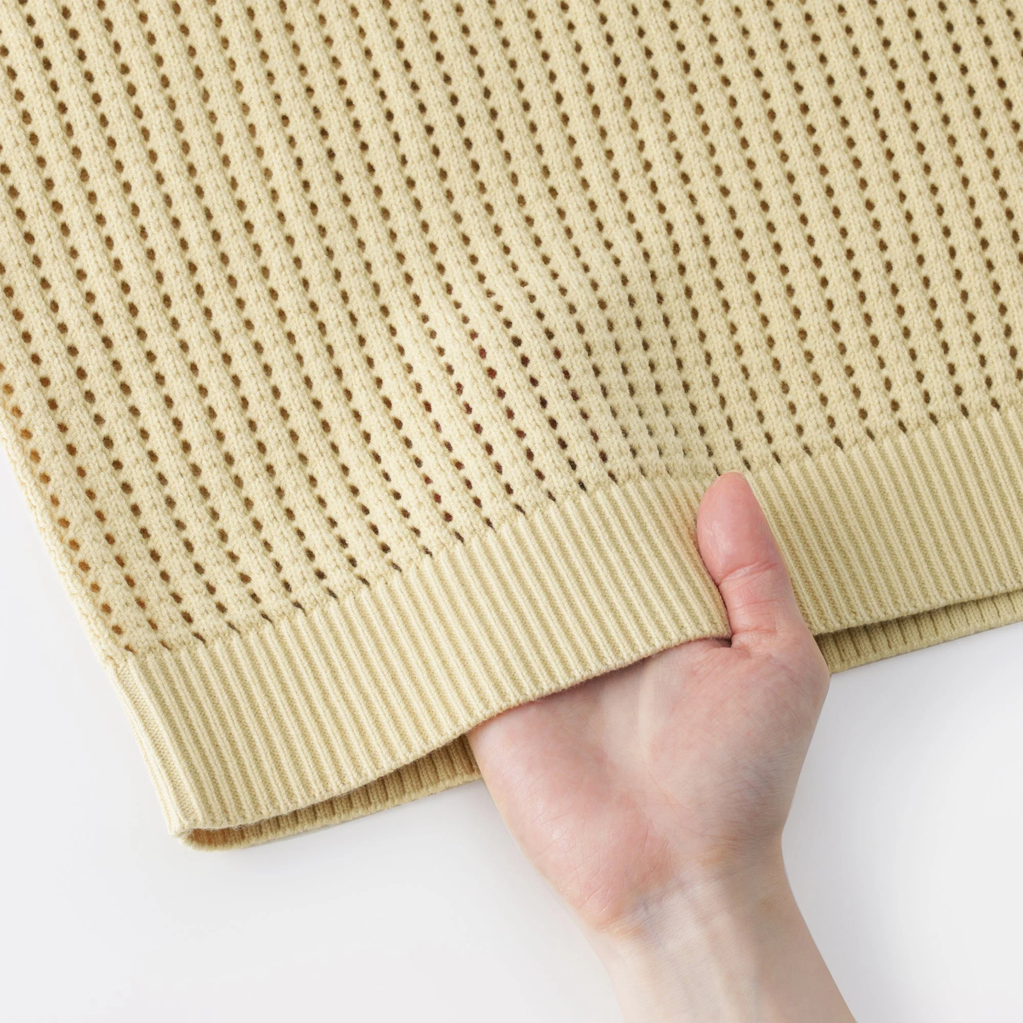 Cotton Blend Mesh Sweater - Image 9