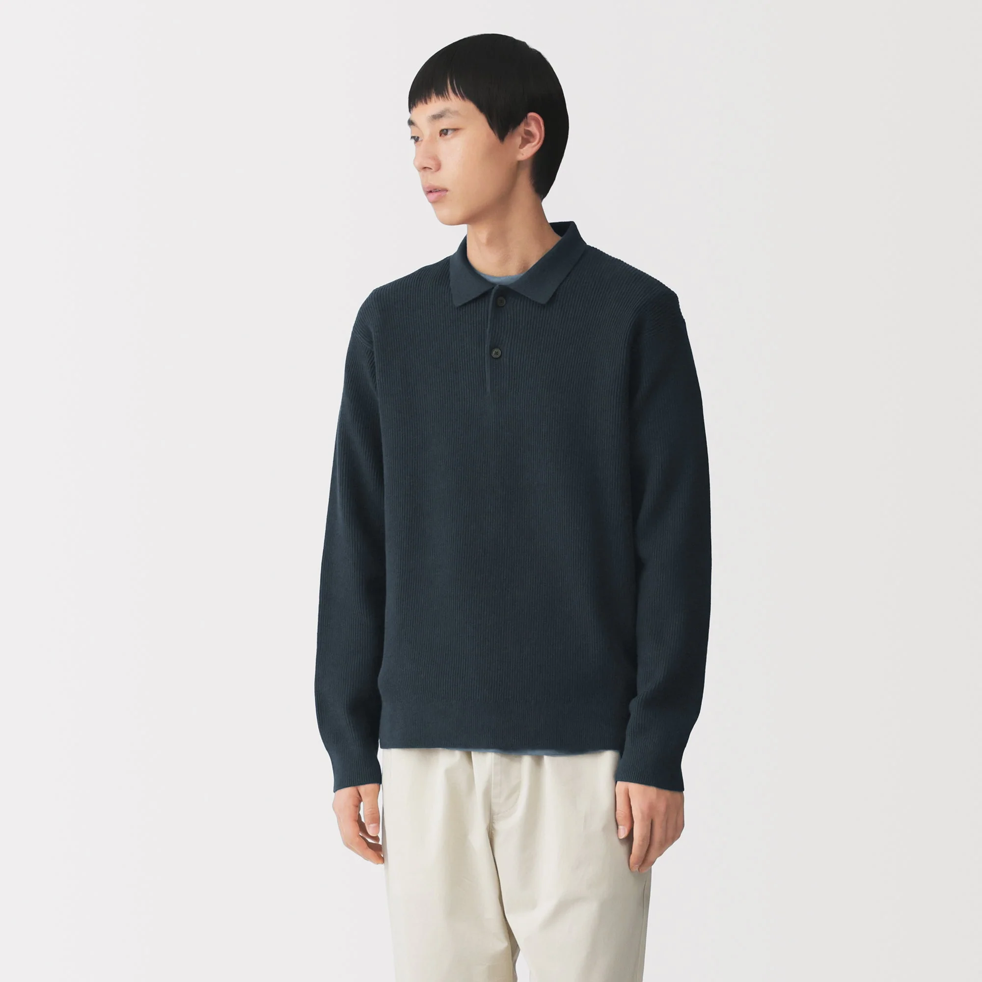 Cotton Blend Polo Sweater - Image 17