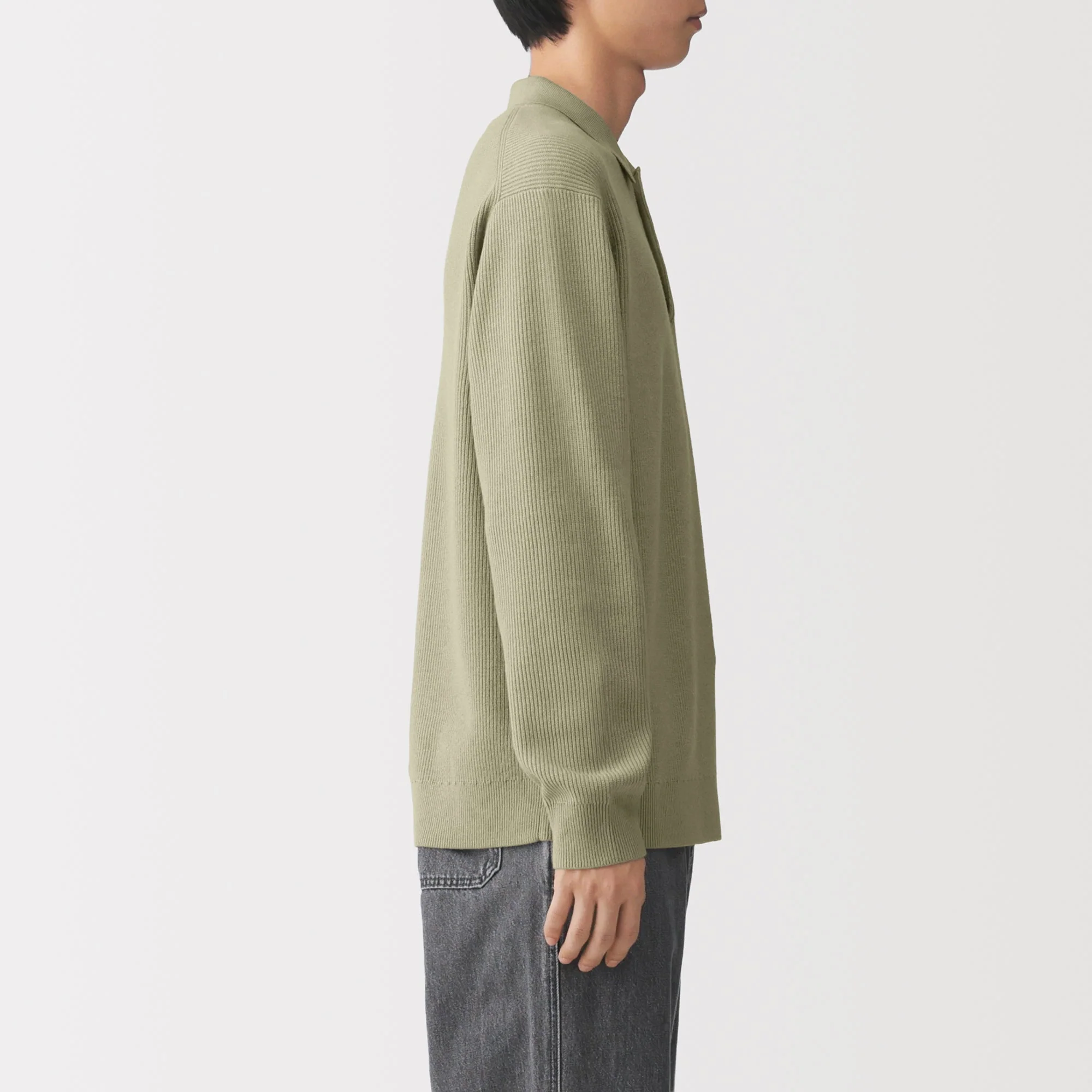 Cotton Blend Polo Sweater - Image 5