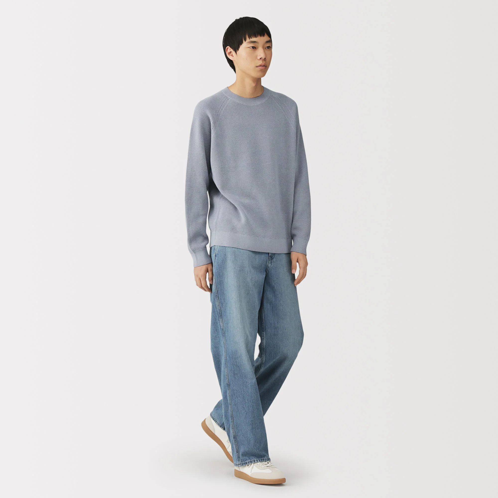 Cotton Blend Waffle Sweater - Image 4