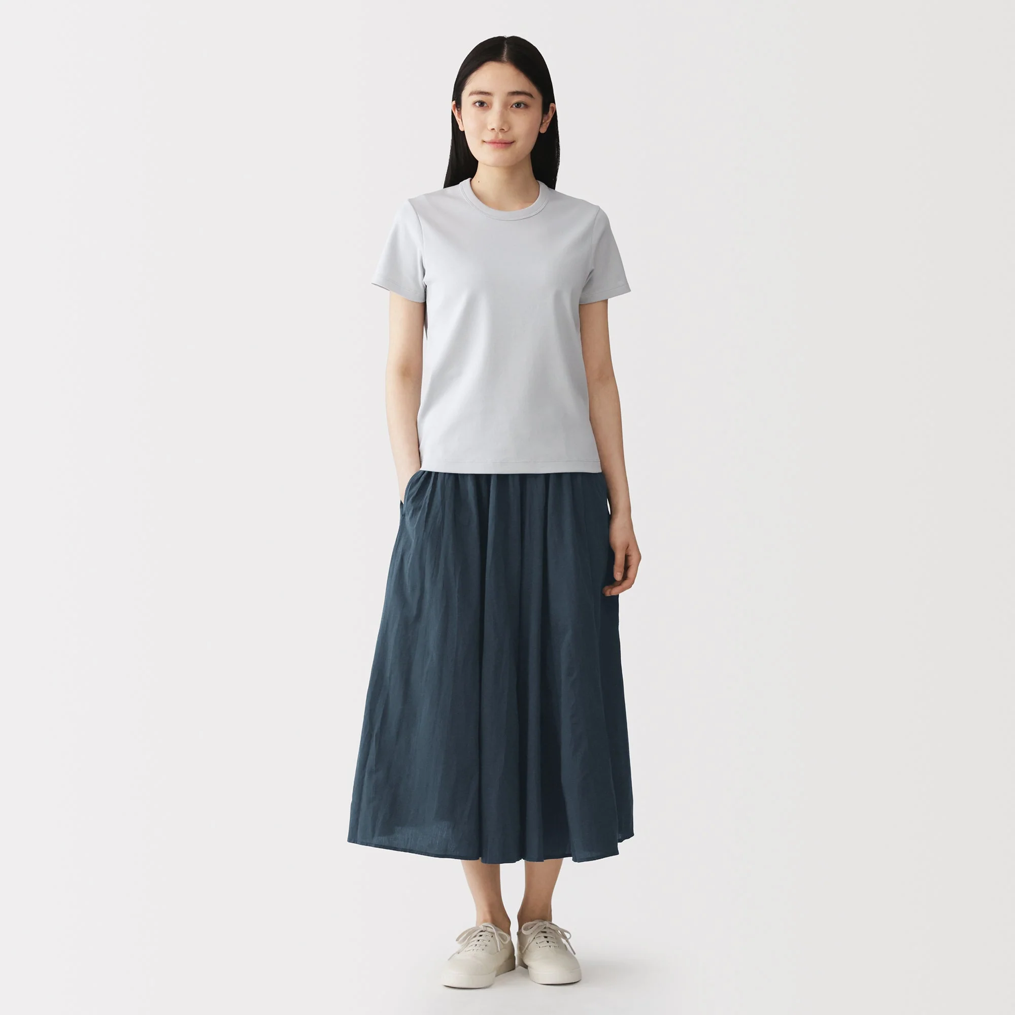 Cotton Crepe Skirt Pants