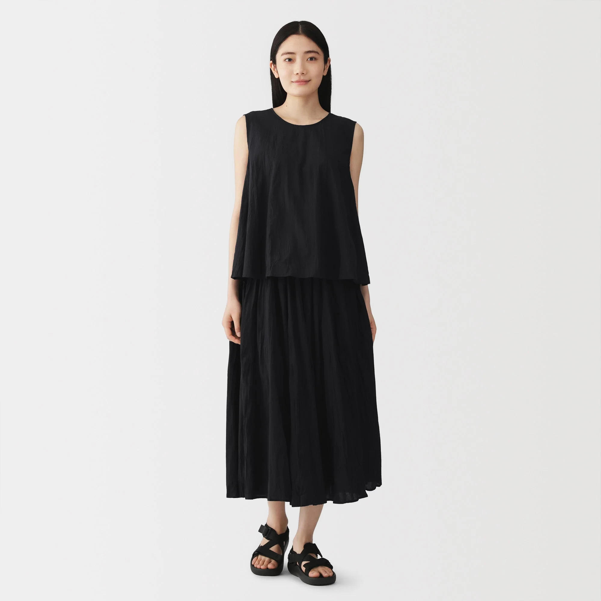 Cotton Crepe Skirt Pants - Image 28