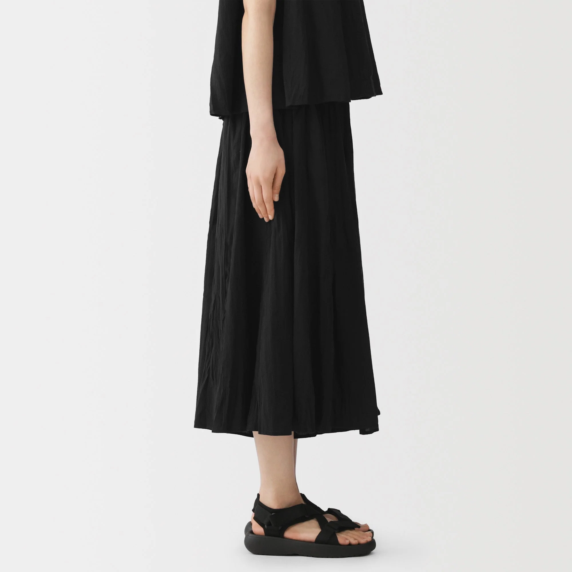 Cotton Crepe Skirt Pants - Image 29