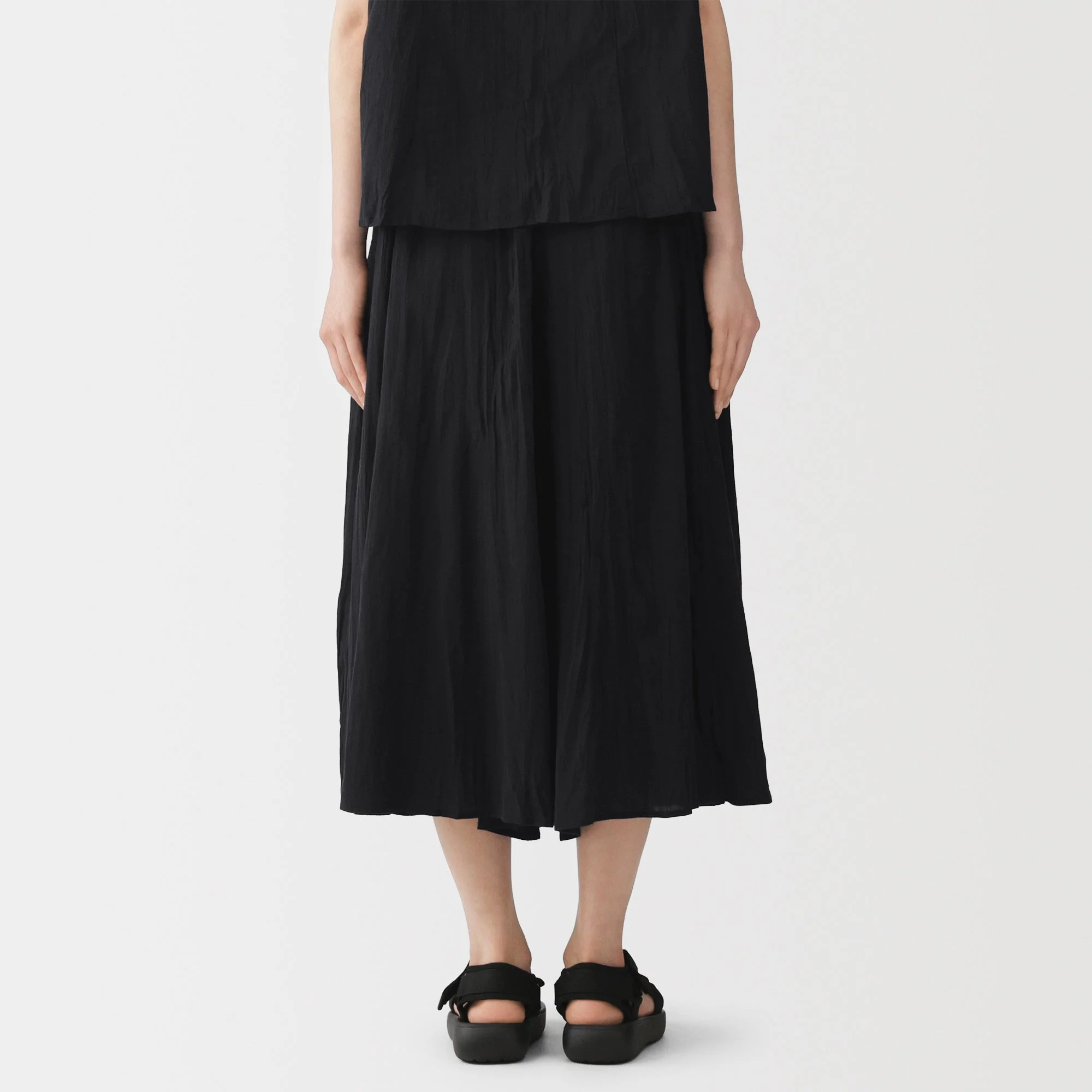 Cotton Crepe Skirt Pants - Image 30