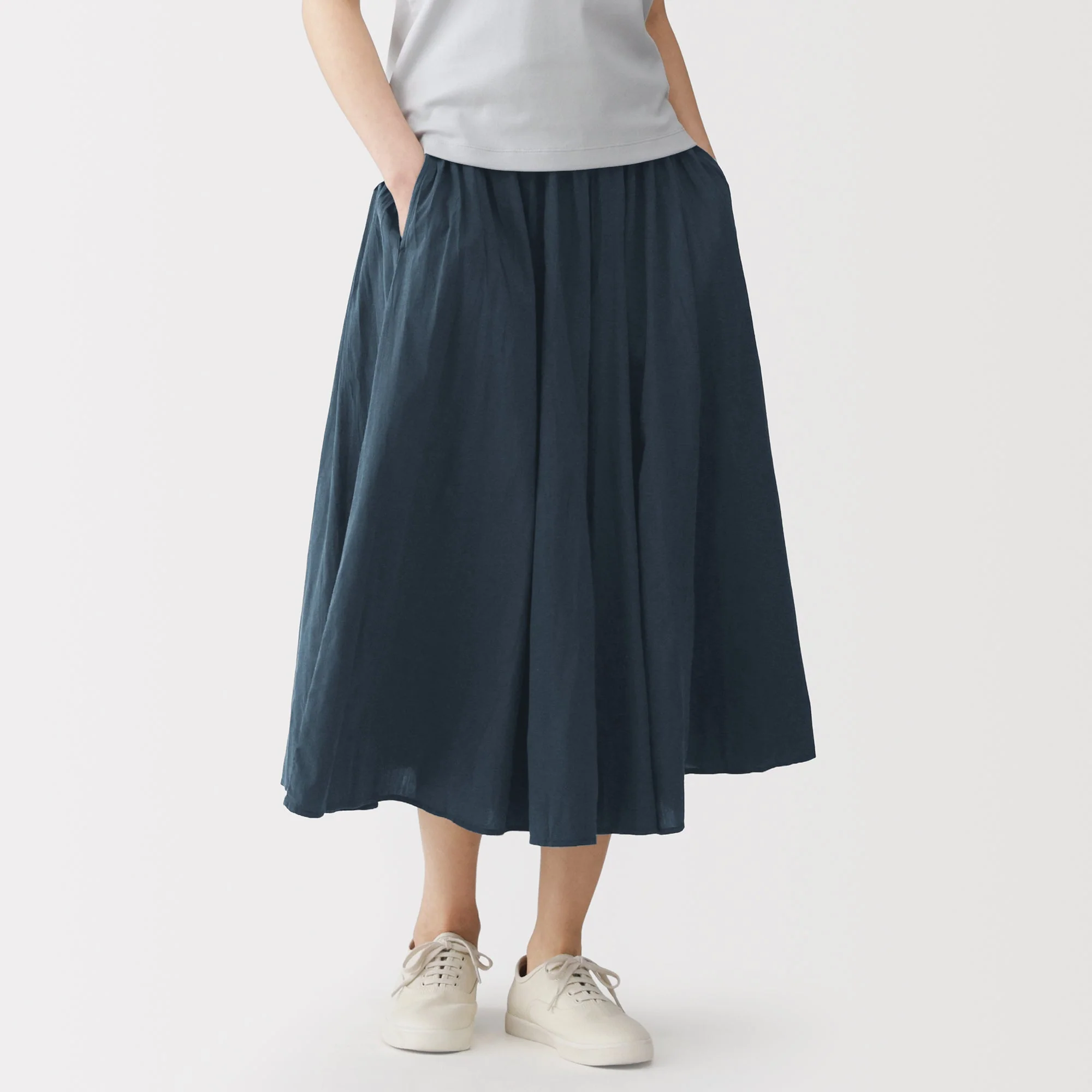 Cotton Crepe Skirt Pants - Image 4