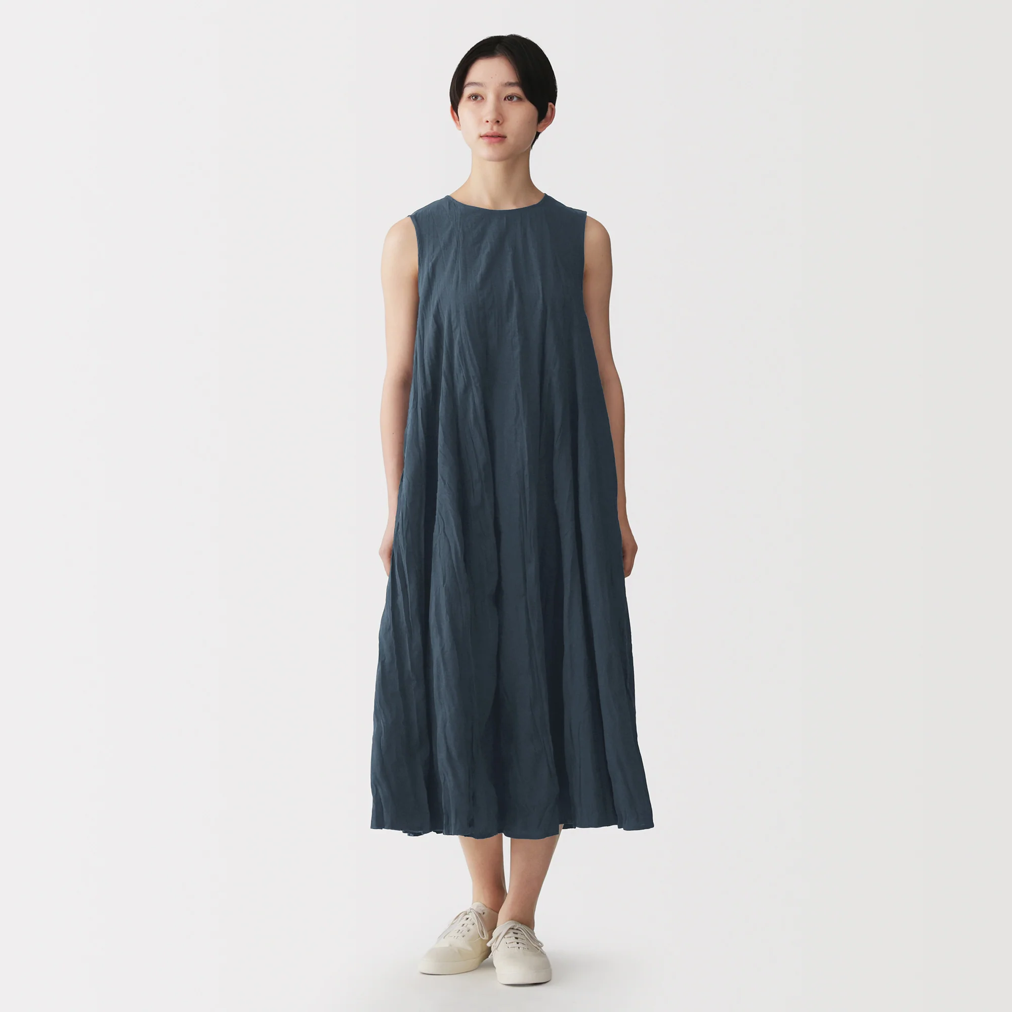 Cotton Crepe Sleeveless Dress - Image 13