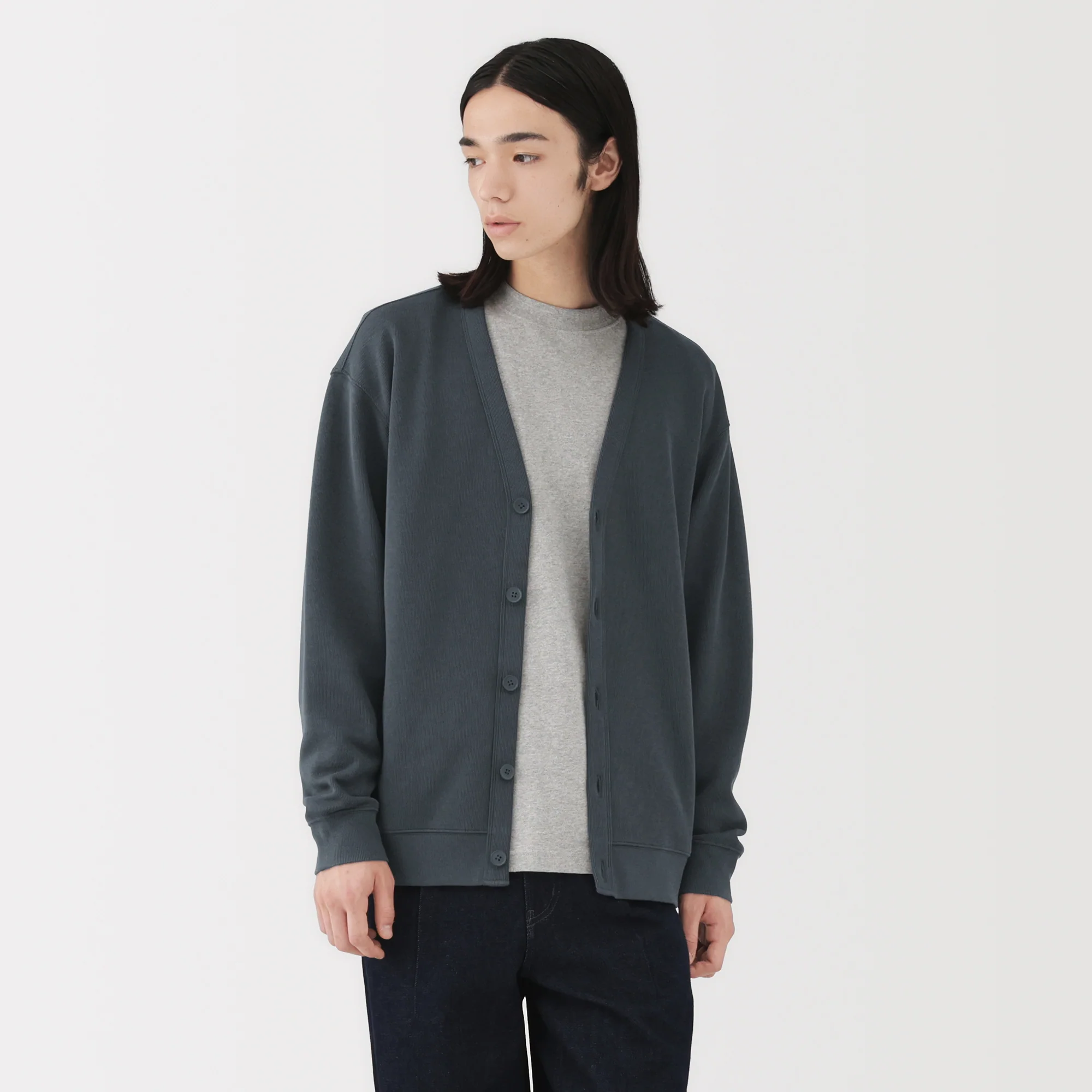 Double Knitted V-Neck Cardigan