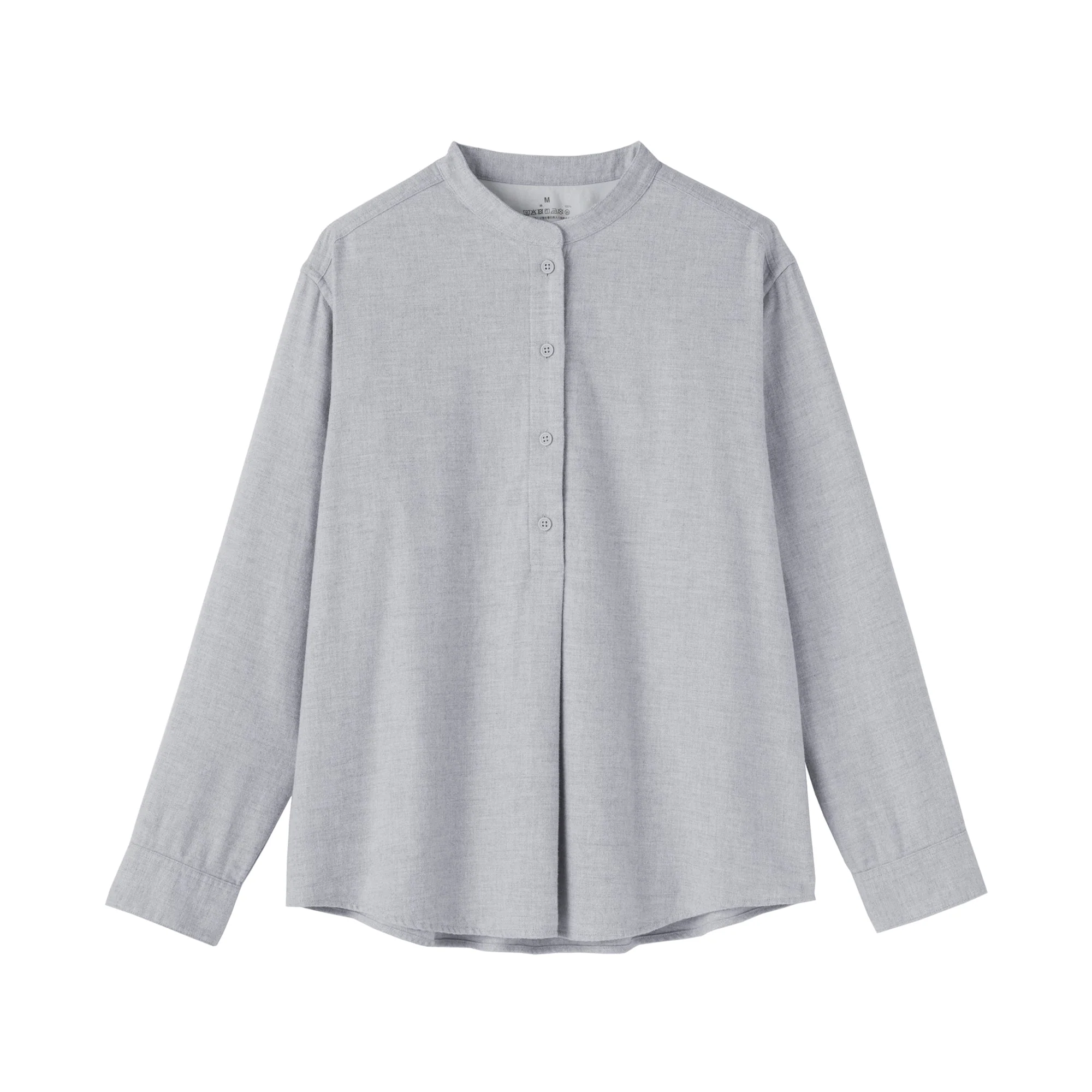 Flannel Stand Collar Blouse - Image 2