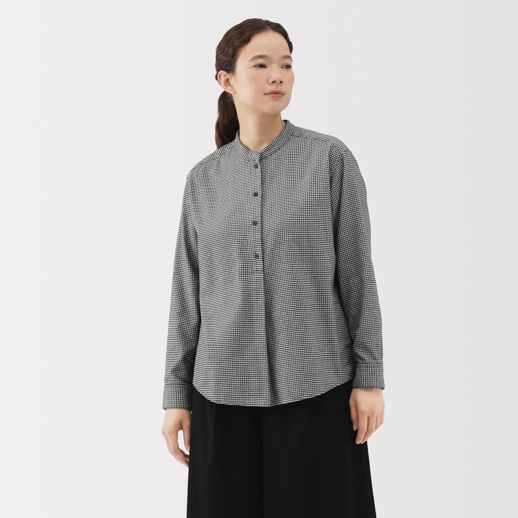 Flannel Stand Collar Blouse - Image 27