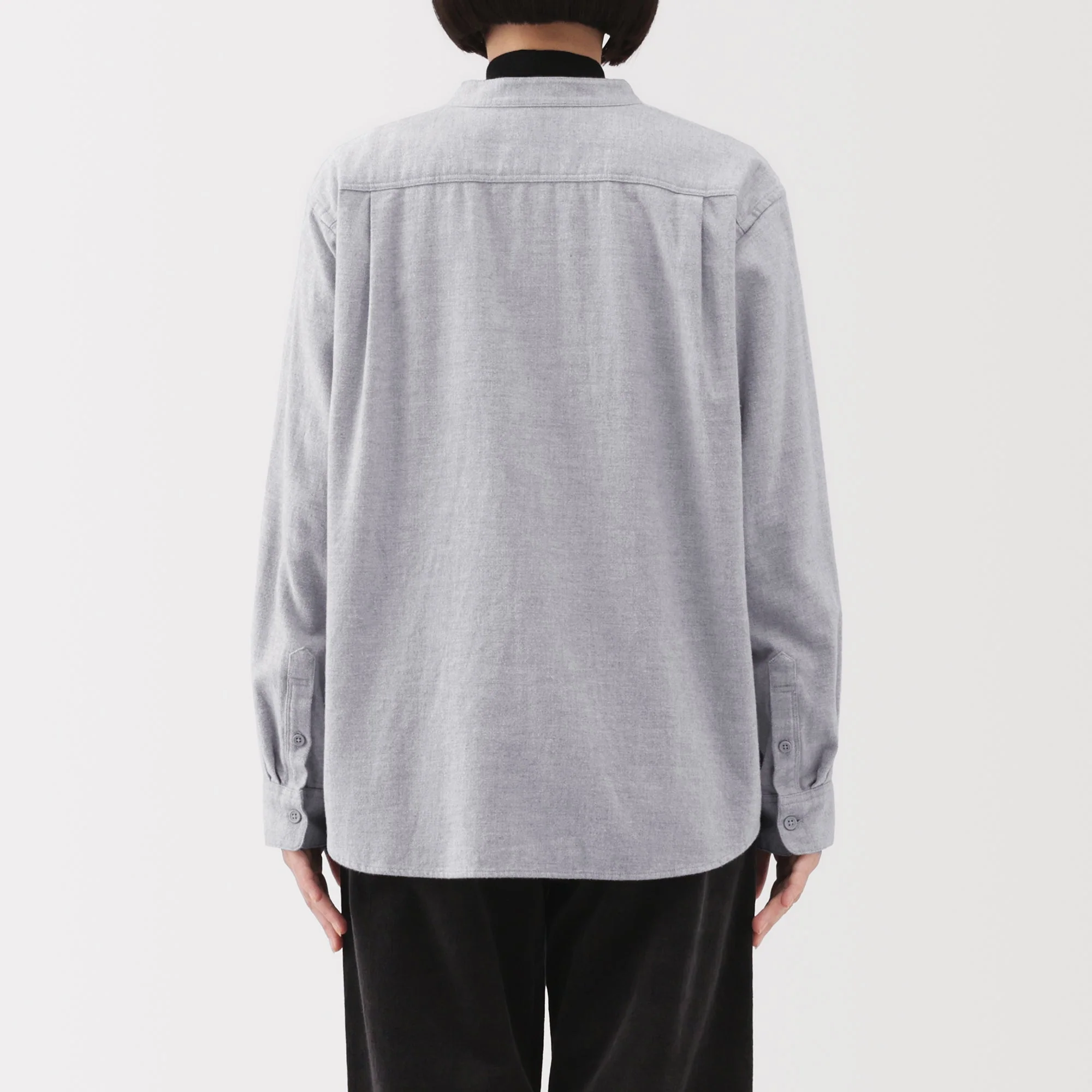 Flannel Stand Collar Blouse - Image 38