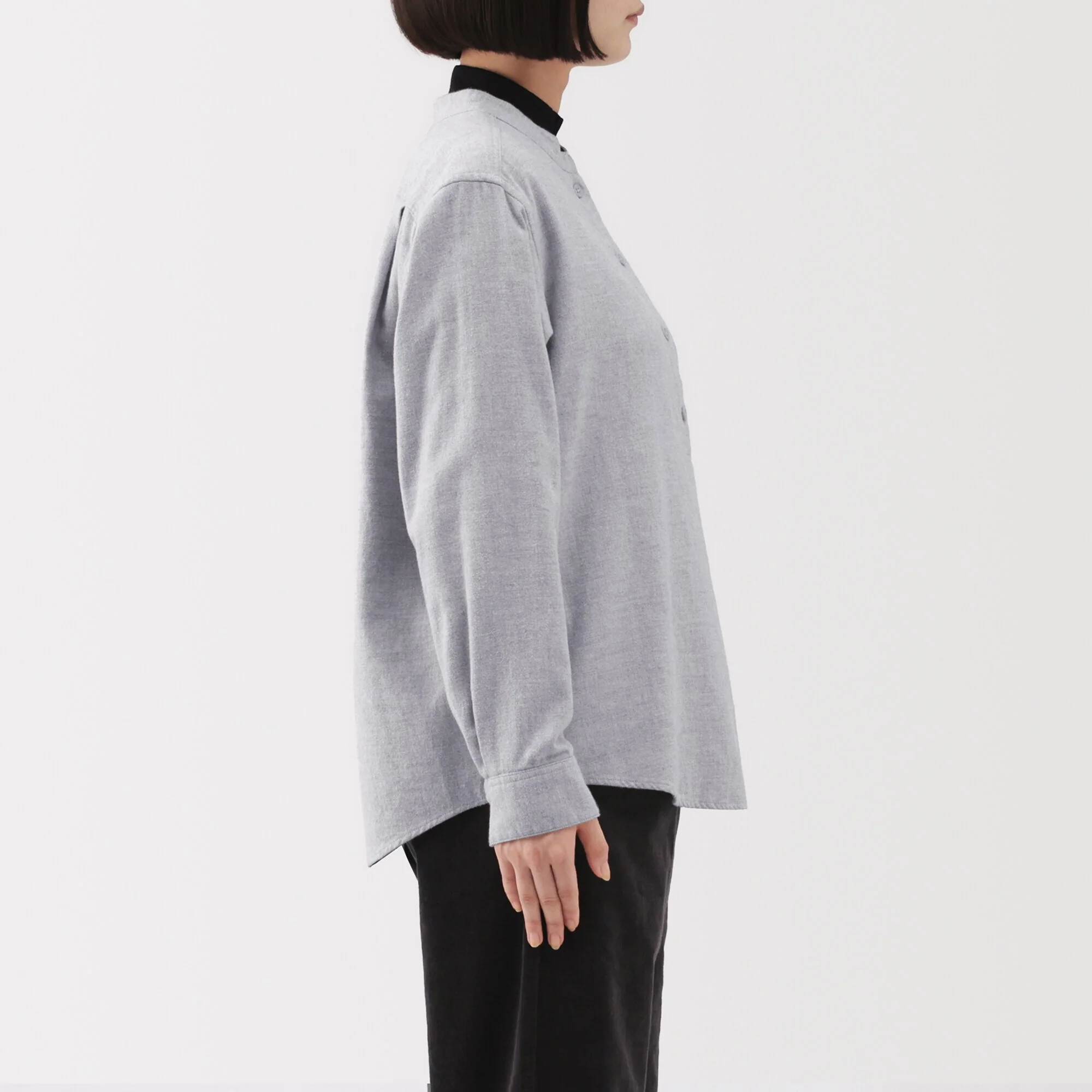Flannel Stand Collar Blouse - Image 45