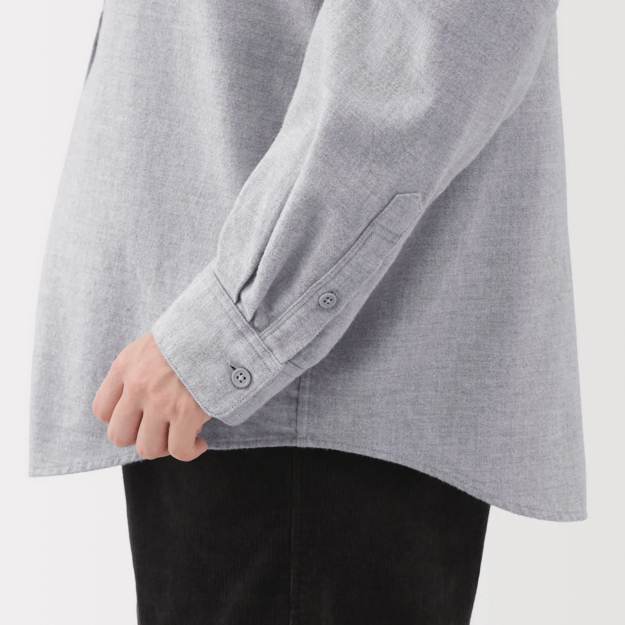 Flannel Stand Collar Blouse - Image 8